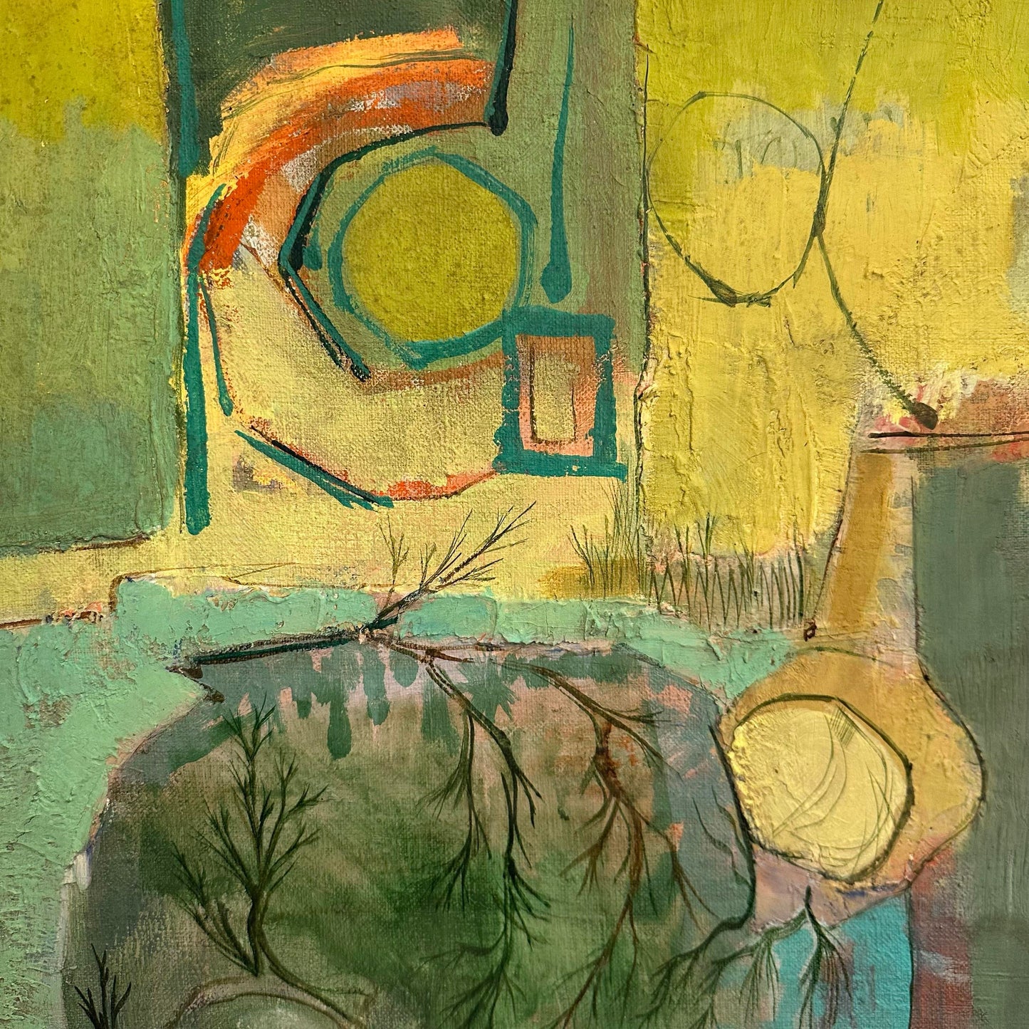 Abstract Landscape Painting Singed