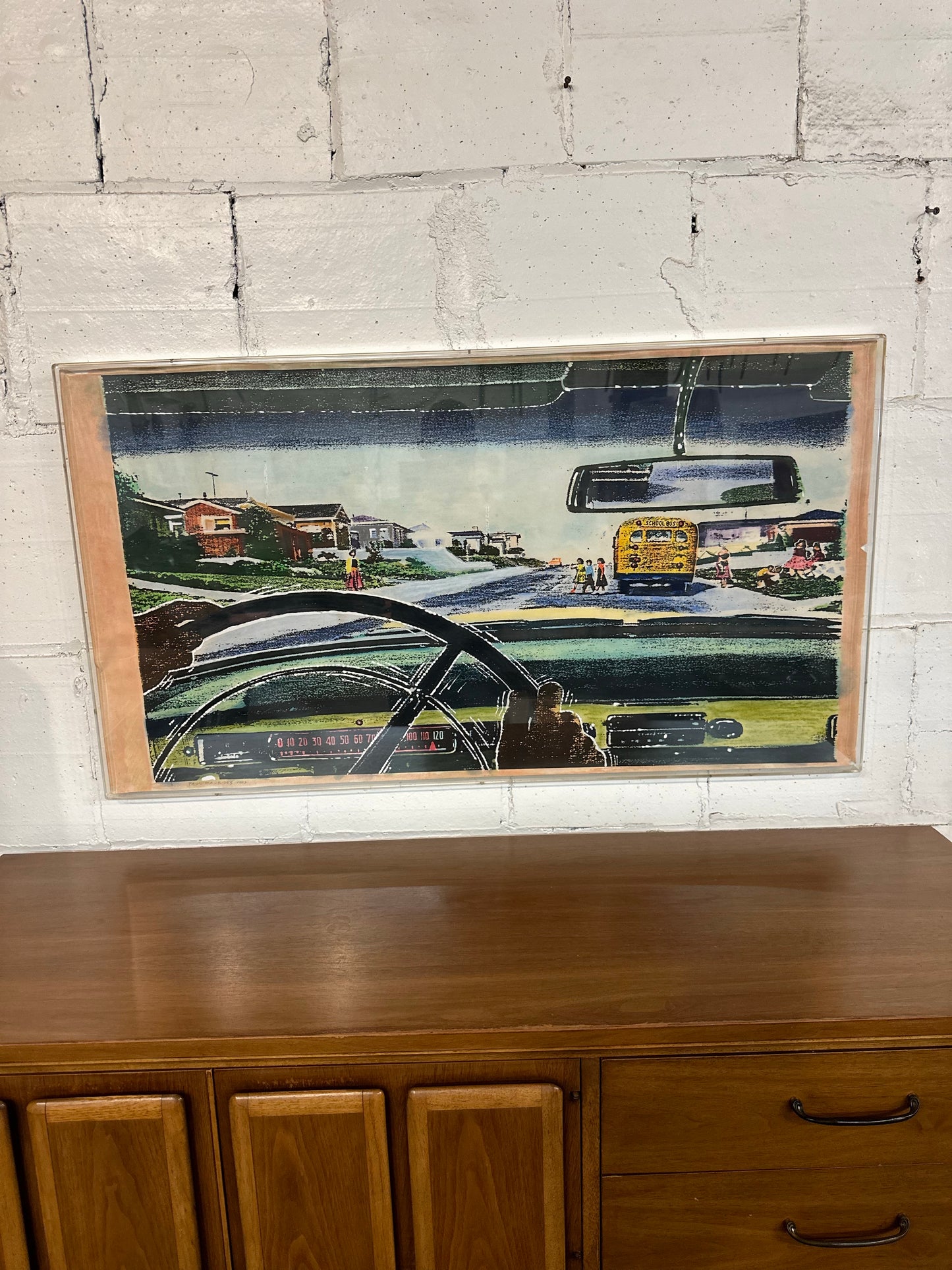 Paul Mavrides 1983 Lithograph Professionally Framed in Museum Quality Lucite Box
