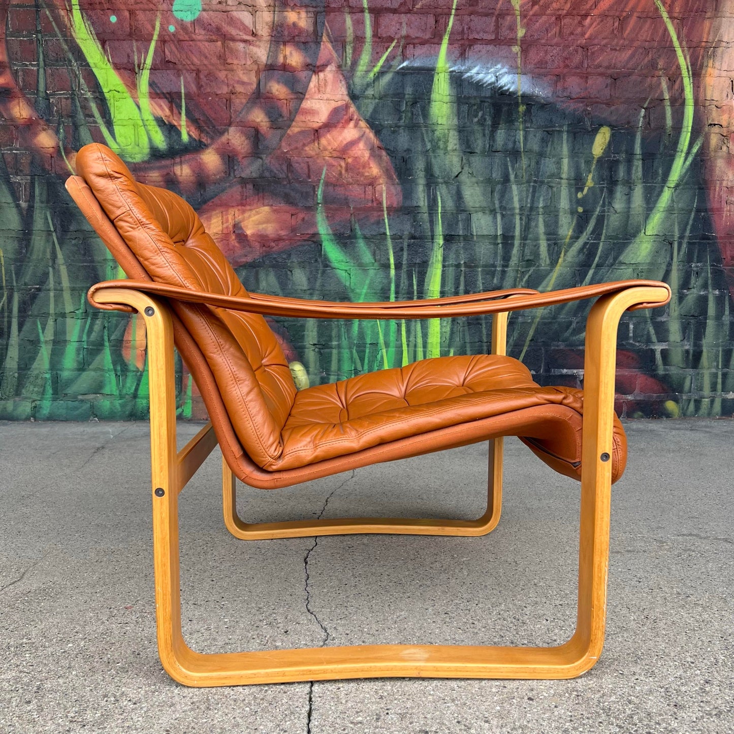 Mid Century Leather Lounge Chair Oy Bj Dahlqvist Ab Finland for B. D. Furniture