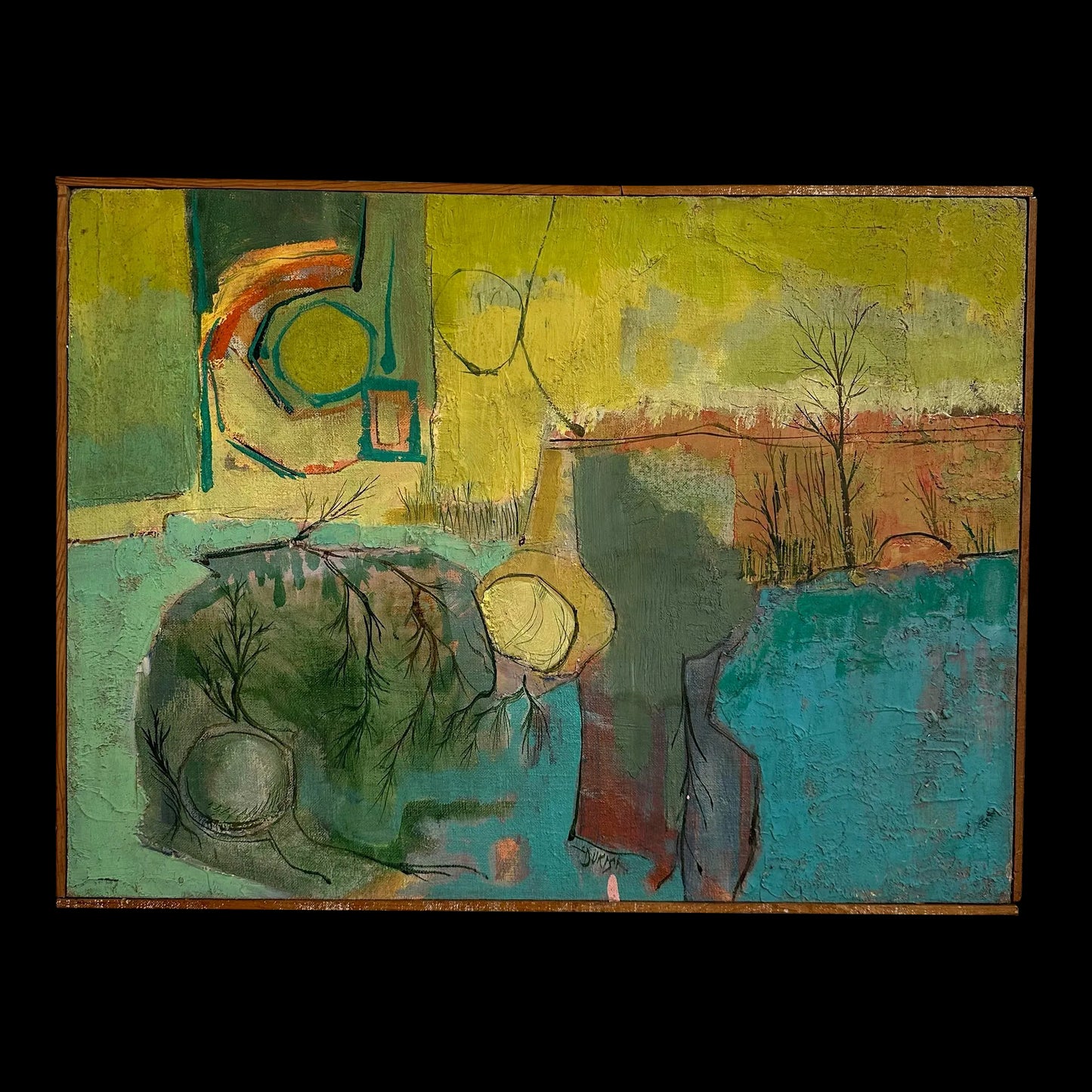 Abstract Landscape Painting Singed