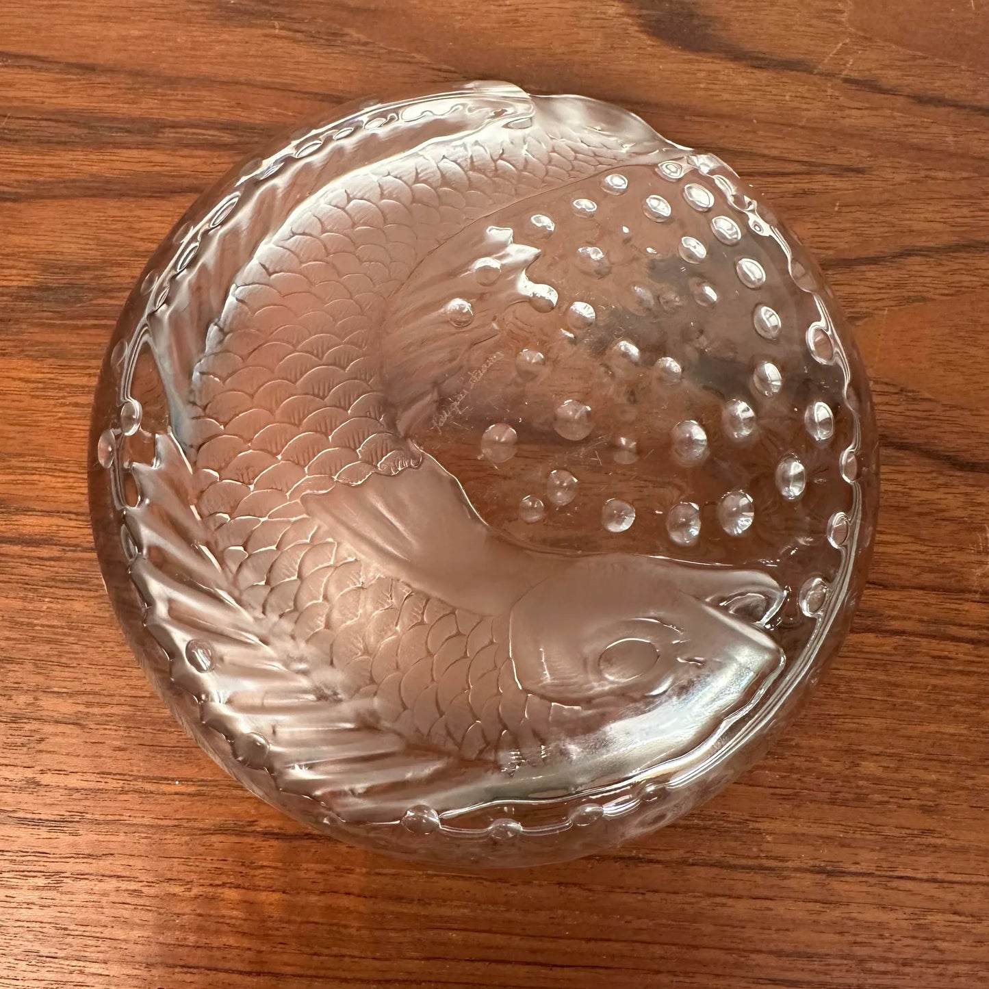 Lalique French Frosted Glass Concareau Koi Fish Bowl