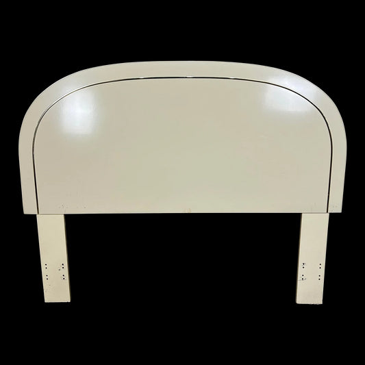 80s Laminate Cream Full Size Headboard With Brass Trim