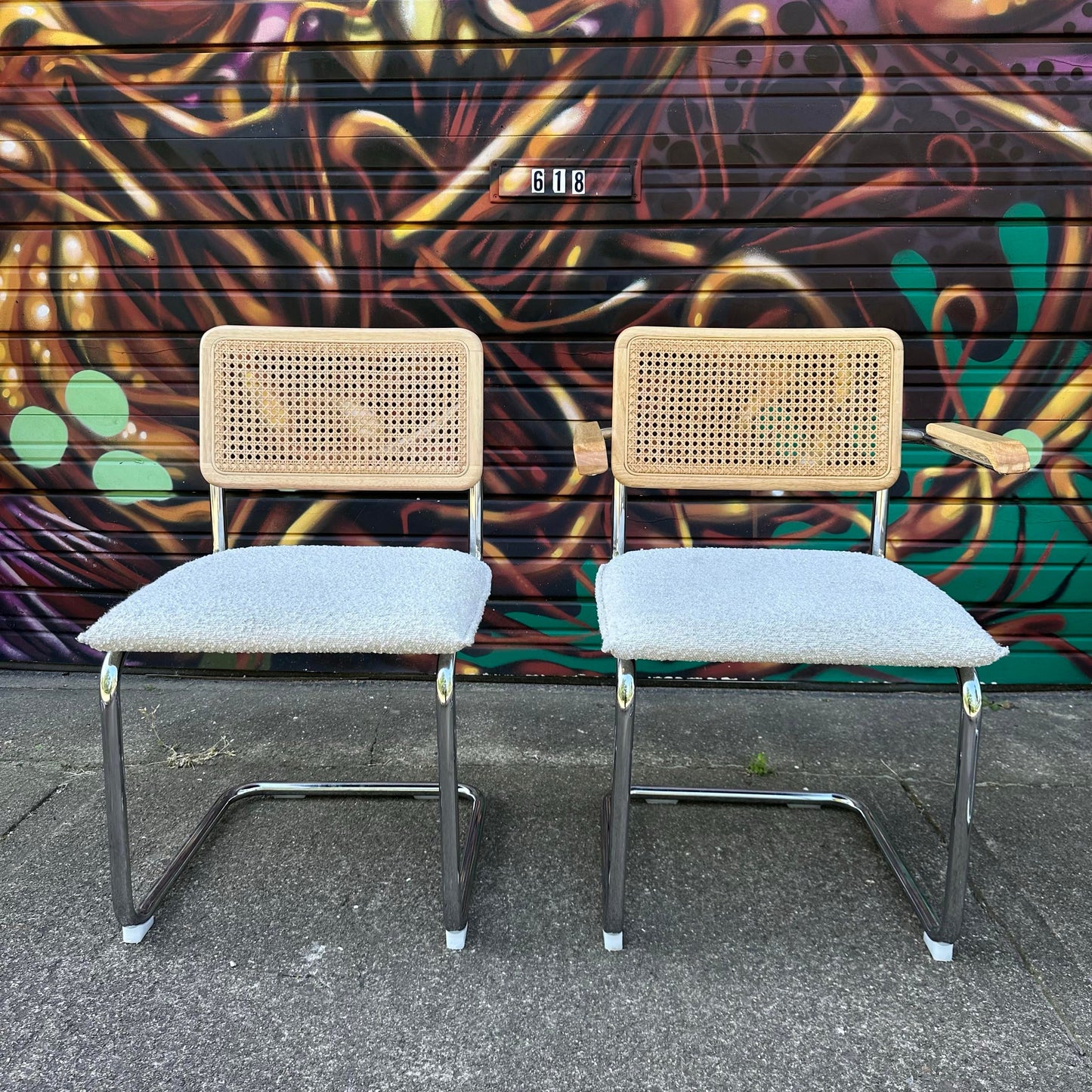 Set of 6 Marcel Breuer Cesca Style Dining Chairs