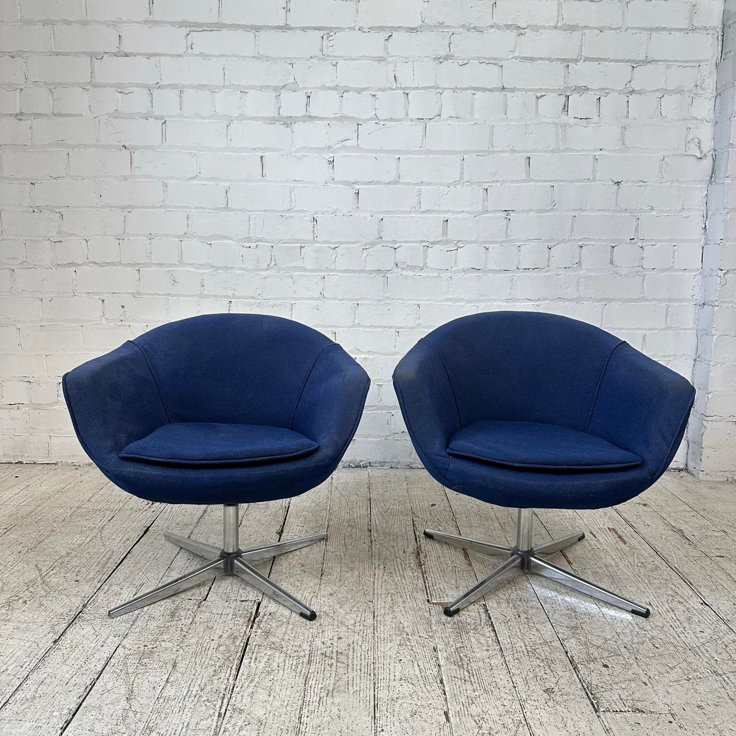 Pair of Swivel Small Overman Chairs
