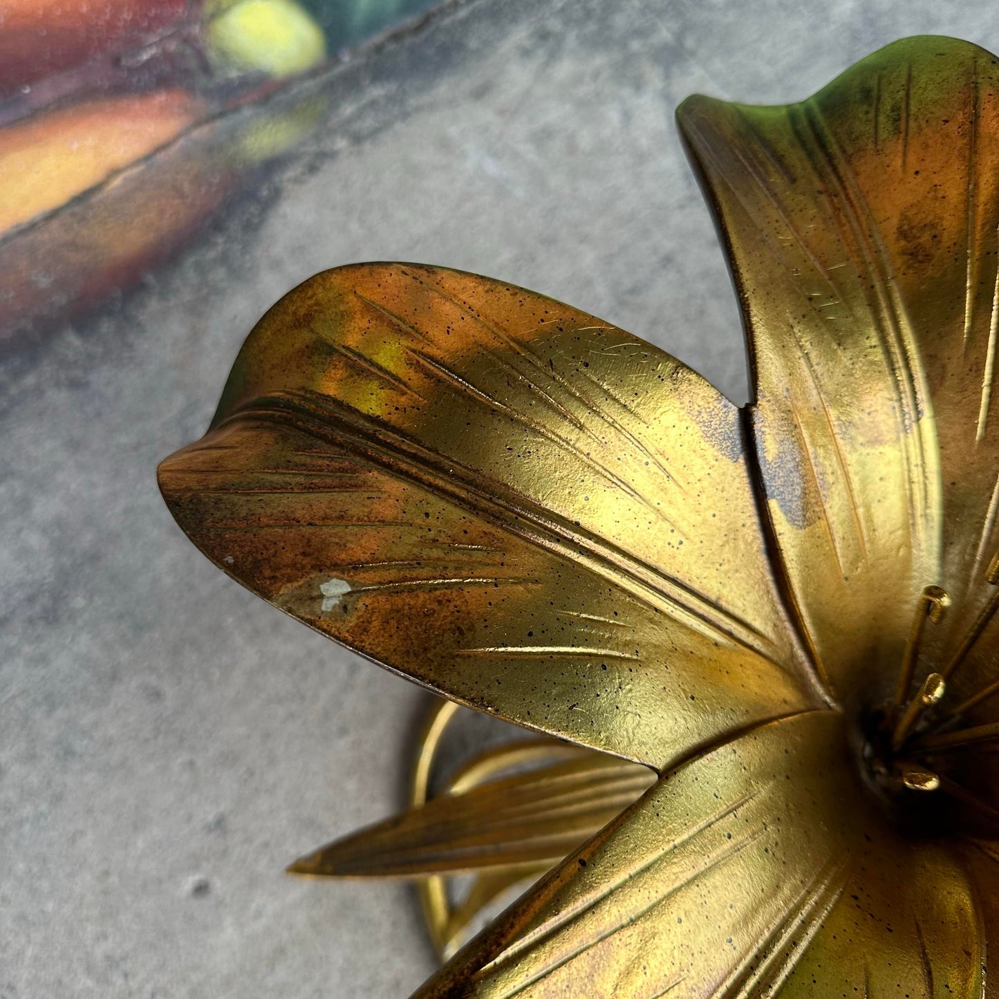 Mid Century Modern Drexel "Arthur Court" Lily Gilded Cast Aluminum Side Table