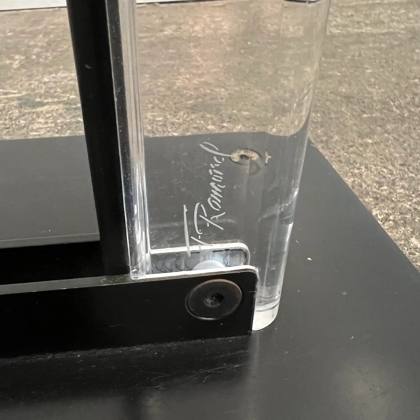 1986 Fredrick Raymond Lucite and Black Floor Lamp