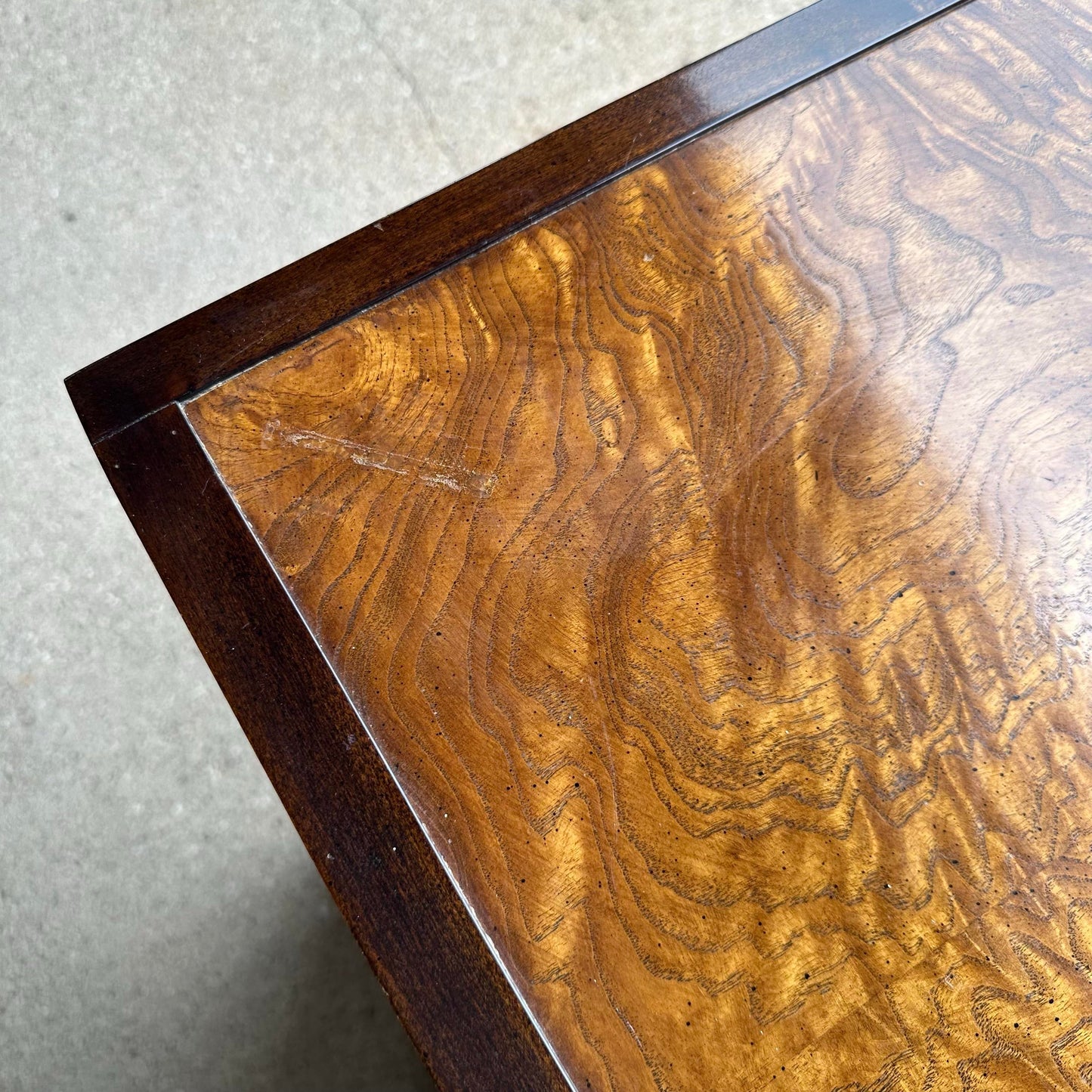 Century Furniture Burlwood and Brass Petit Chest of Drawers