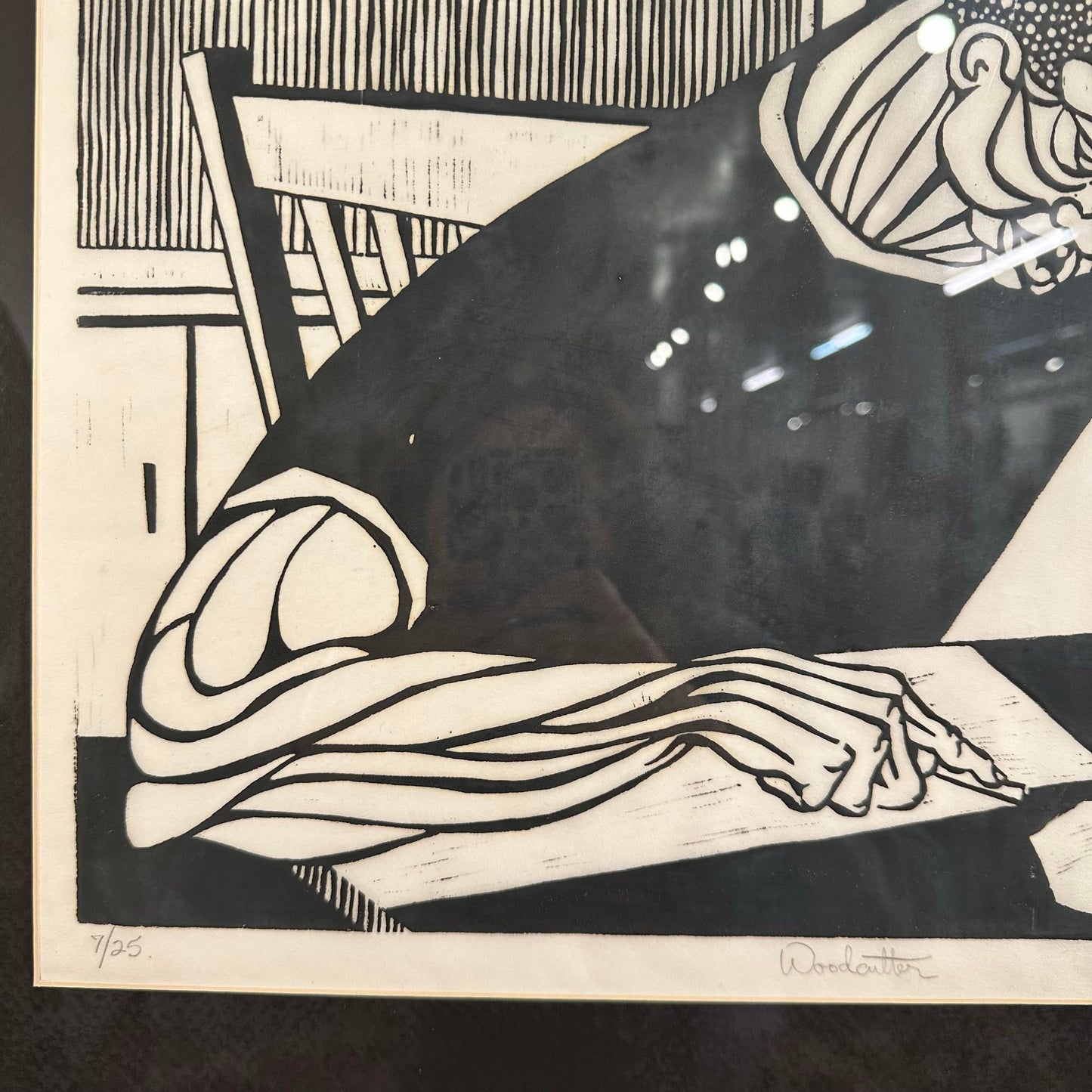 James Mateer Relief Wood Cut Print "Wood Cutter" 7/25
