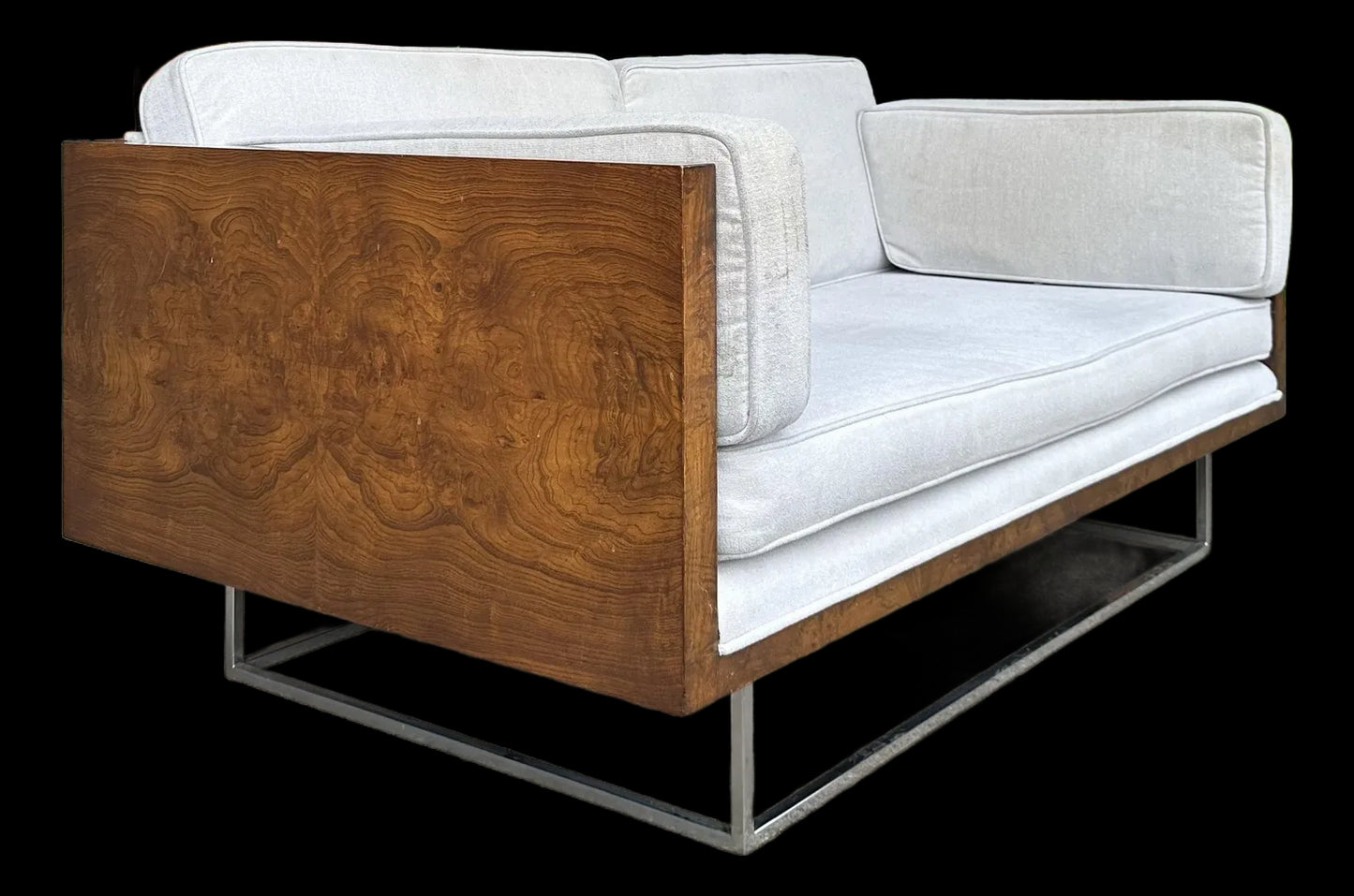 Milo Baughman for Thayer Coggin Burlwood Case Sofa Mid-Century Modern