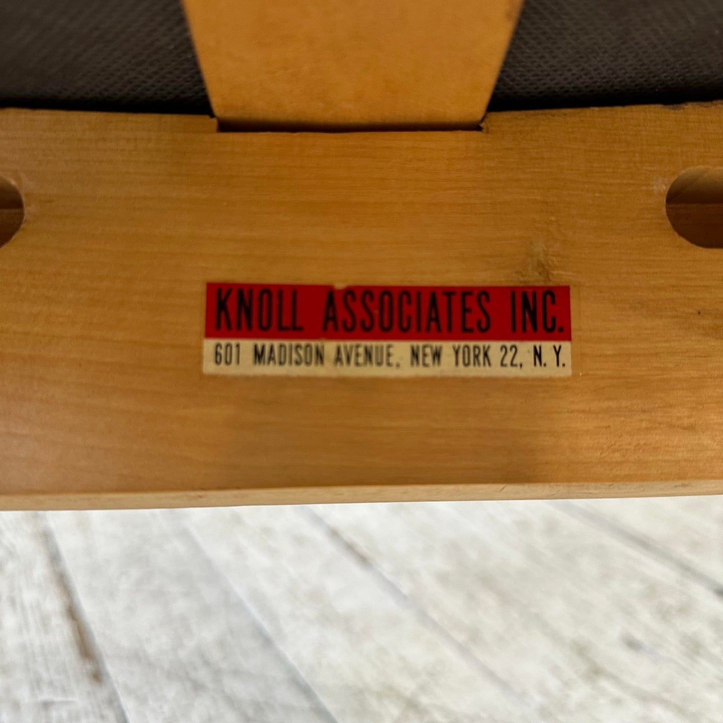 Early Knoll Associates Domus Chair 601 Madison Tag