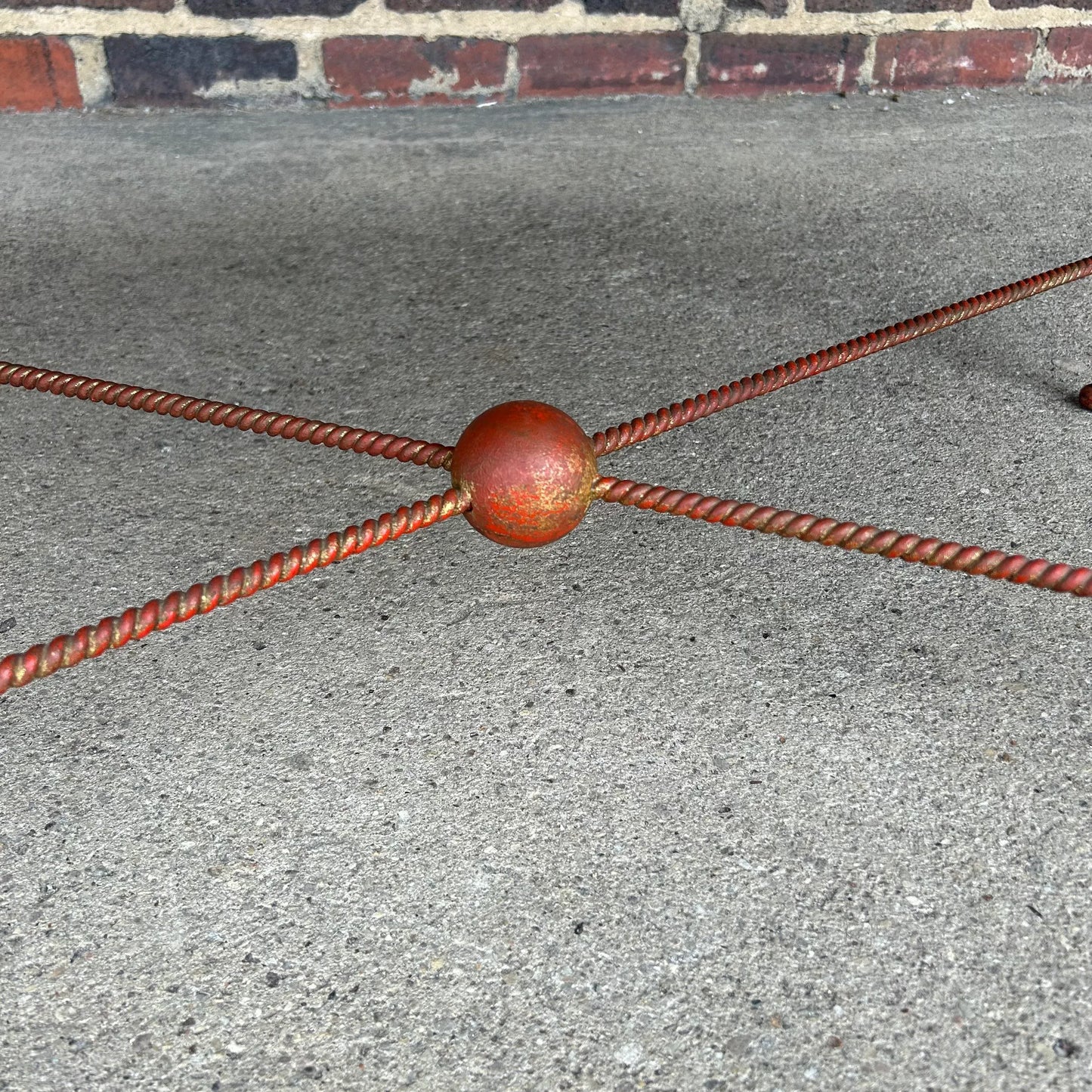 Louis Katona Iron and Marble Coffee Table Art Deco