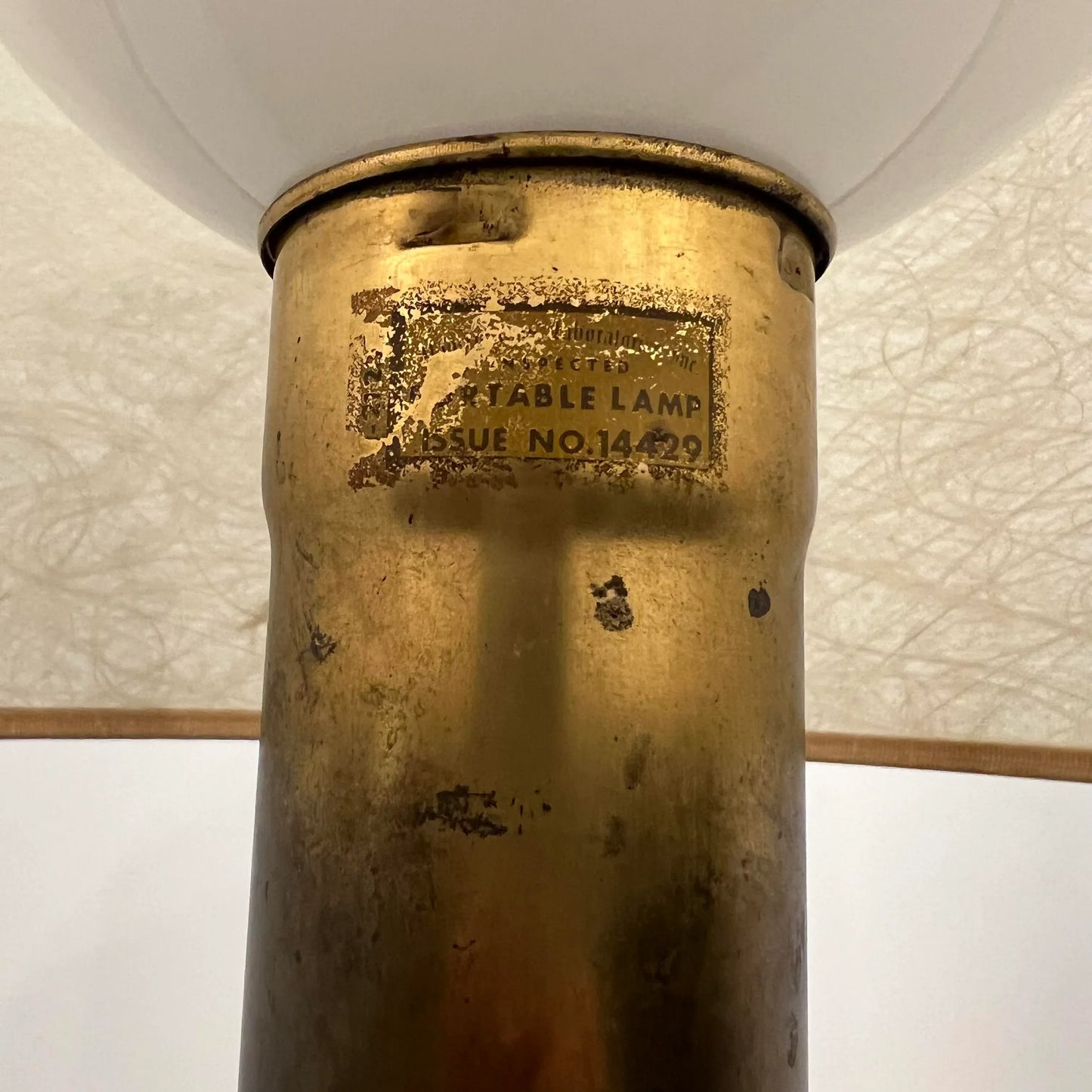 Mid Century Modern Wooden and Brass Floor Lamp