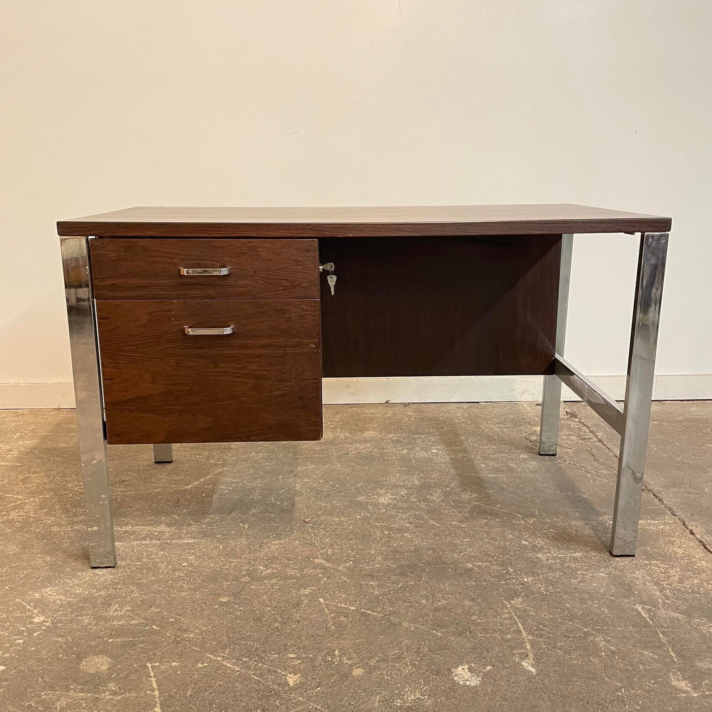 Mid Century Modern Rosewood and Chrome Desk