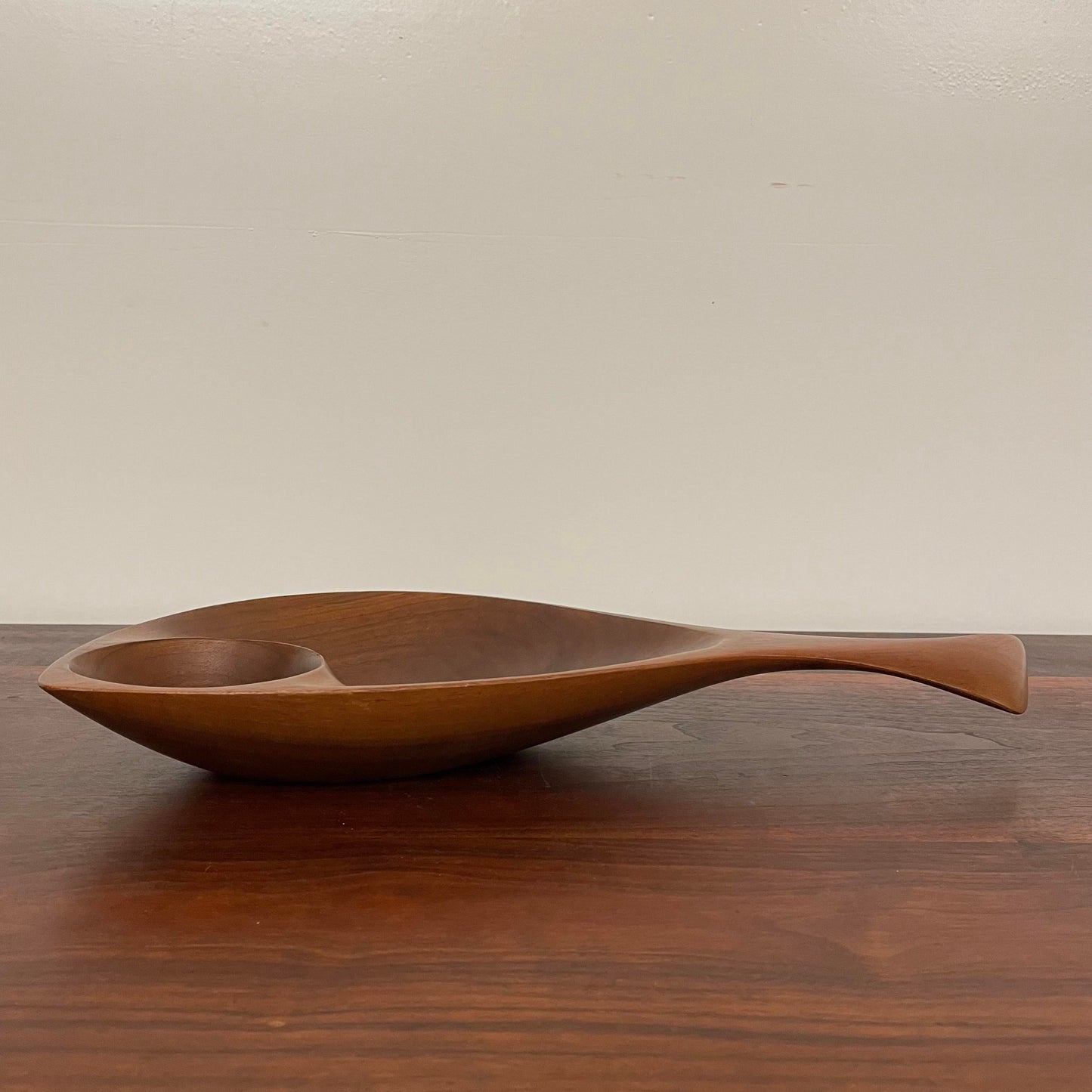 Mid-Century Modern Emil Milan Wooden Walnut Bowl