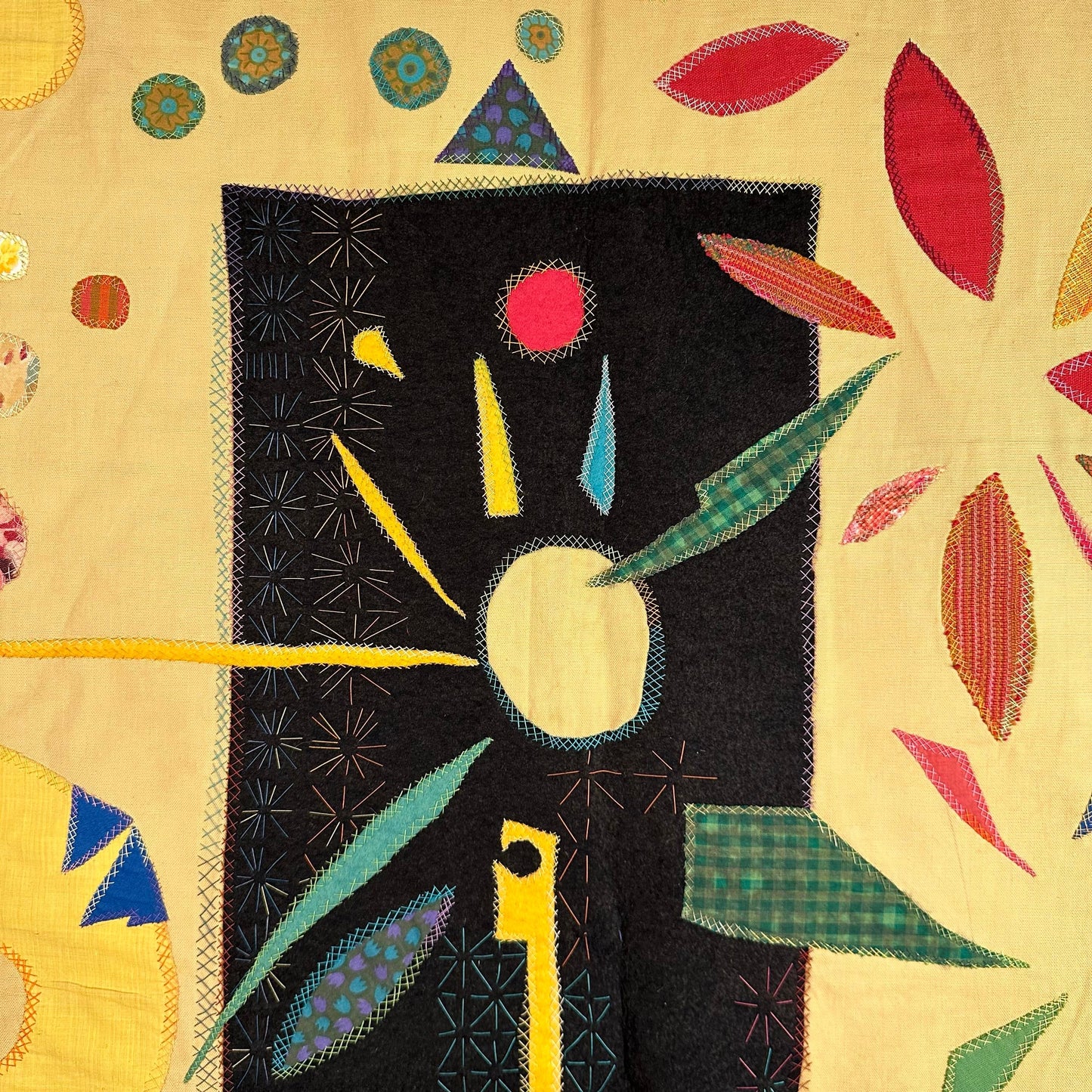 1960s Studio Made Kristina Friberg Fiber Art Tapestry “Mirror Memory”