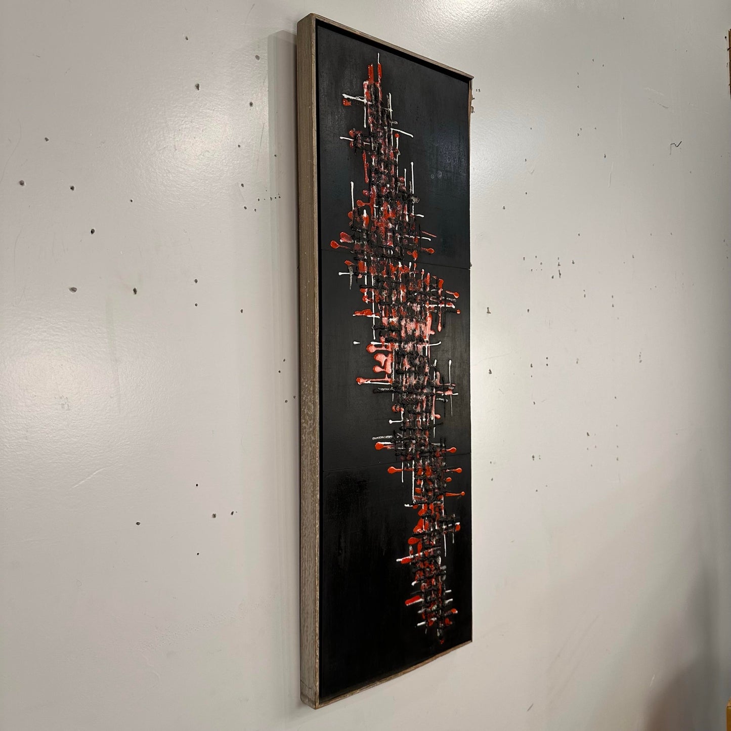 Mid Century Modern Abstract Brutalist Glaze on Slate Tile