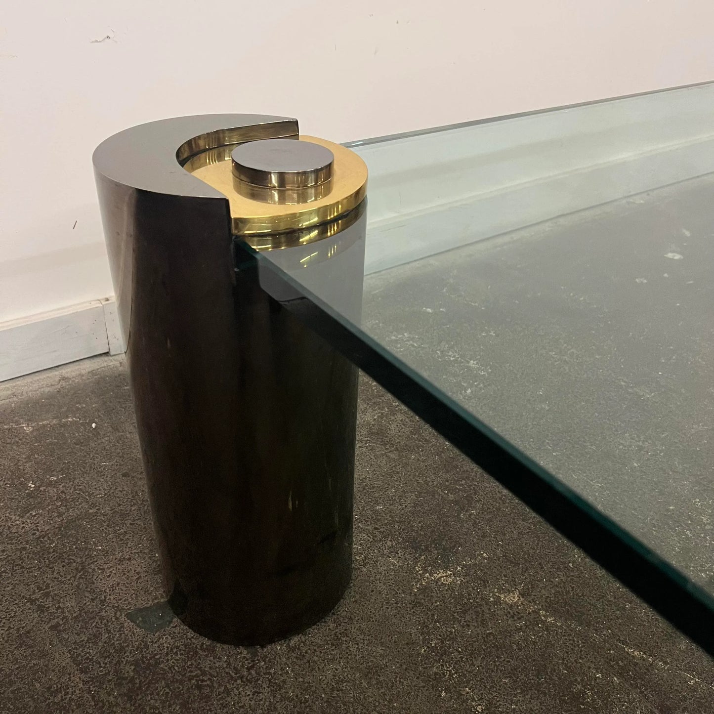 Karl Springer Postmodern Glass Top Coffee Table