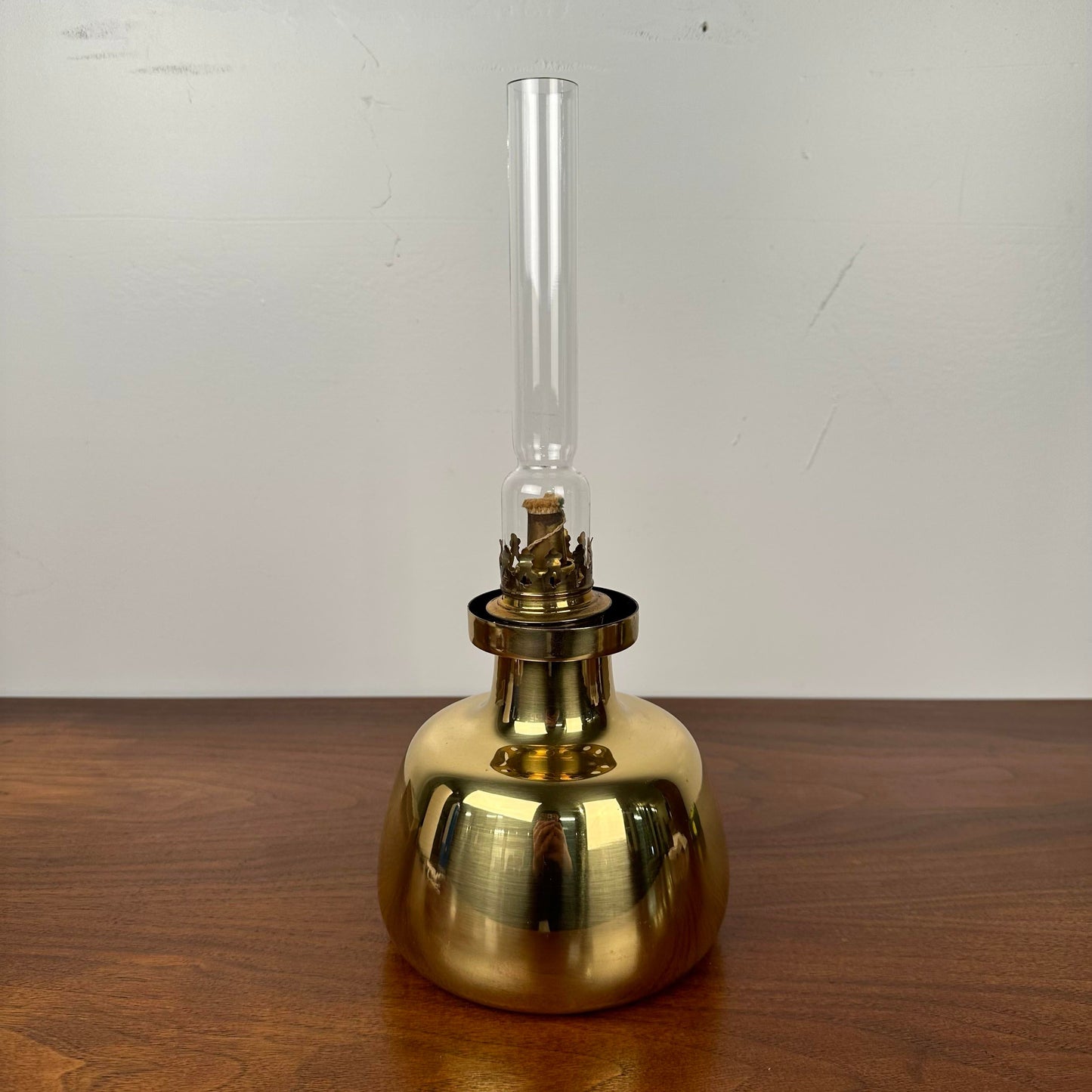 Drastic New Danish Louis Poulsen & Co. Petronella Oil Lamp by Henning Koppel Glass and Brass