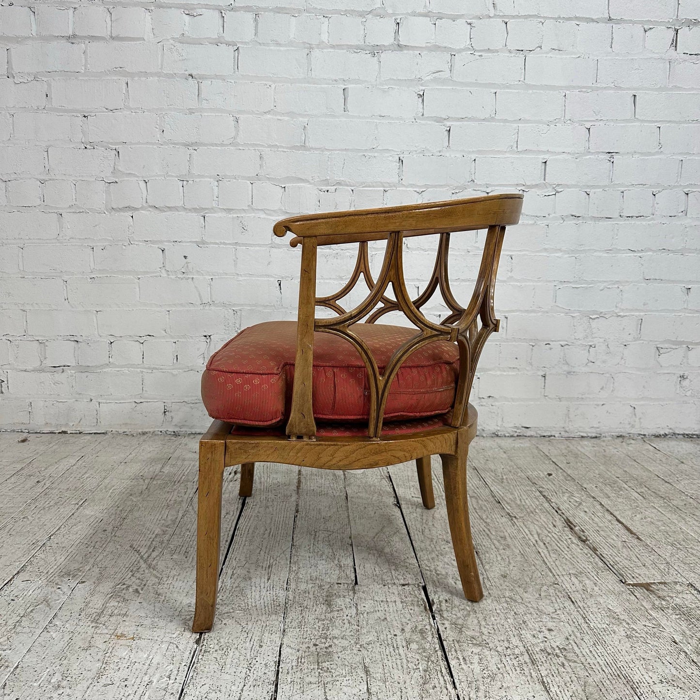 Tomlinson Sophisticate Hollywood Regency Spider Web Barrel Back Armchair