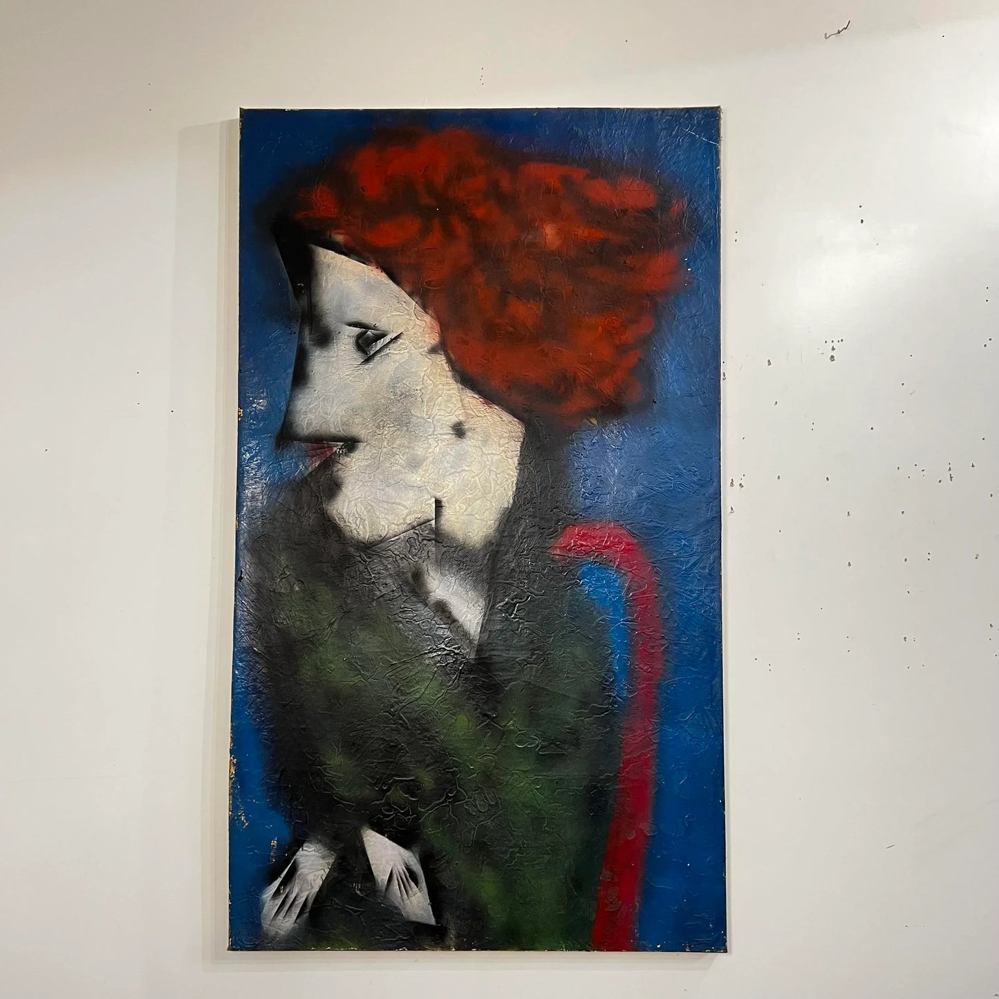 Large Portrait Painting Red Haired Woman