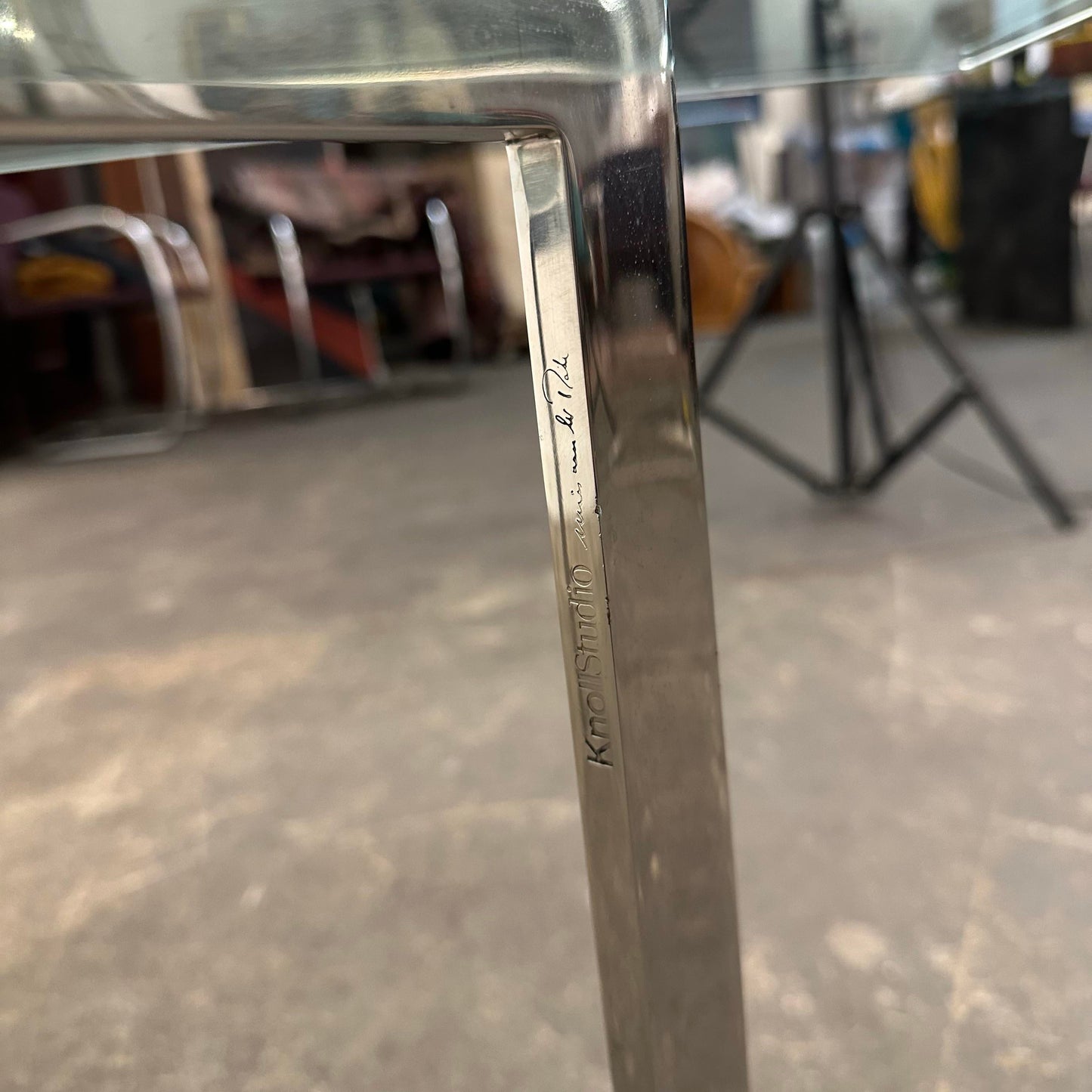 Knoll Glass Barcelona Coffee Table by Mies Van Der Rohe