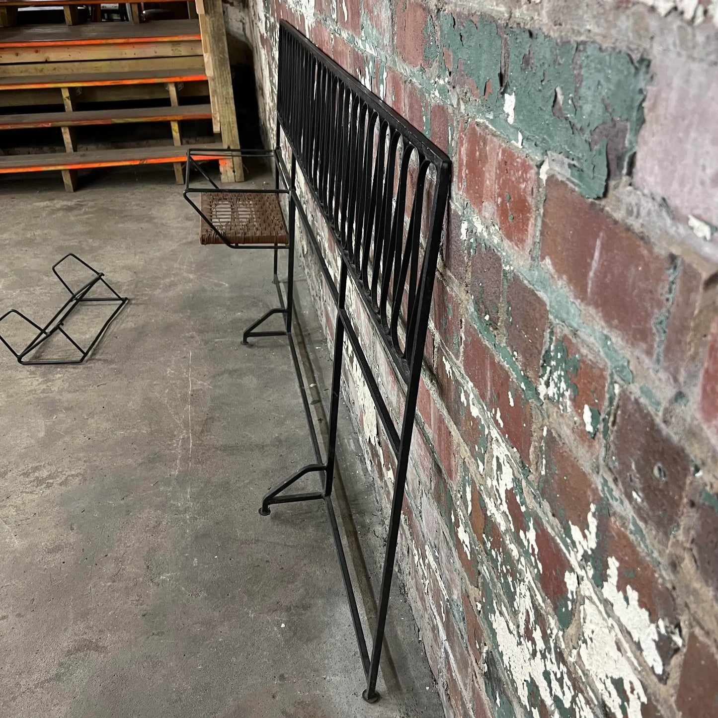 Maurizio Tempestini for Salterini Iron Headboard With Shelves.