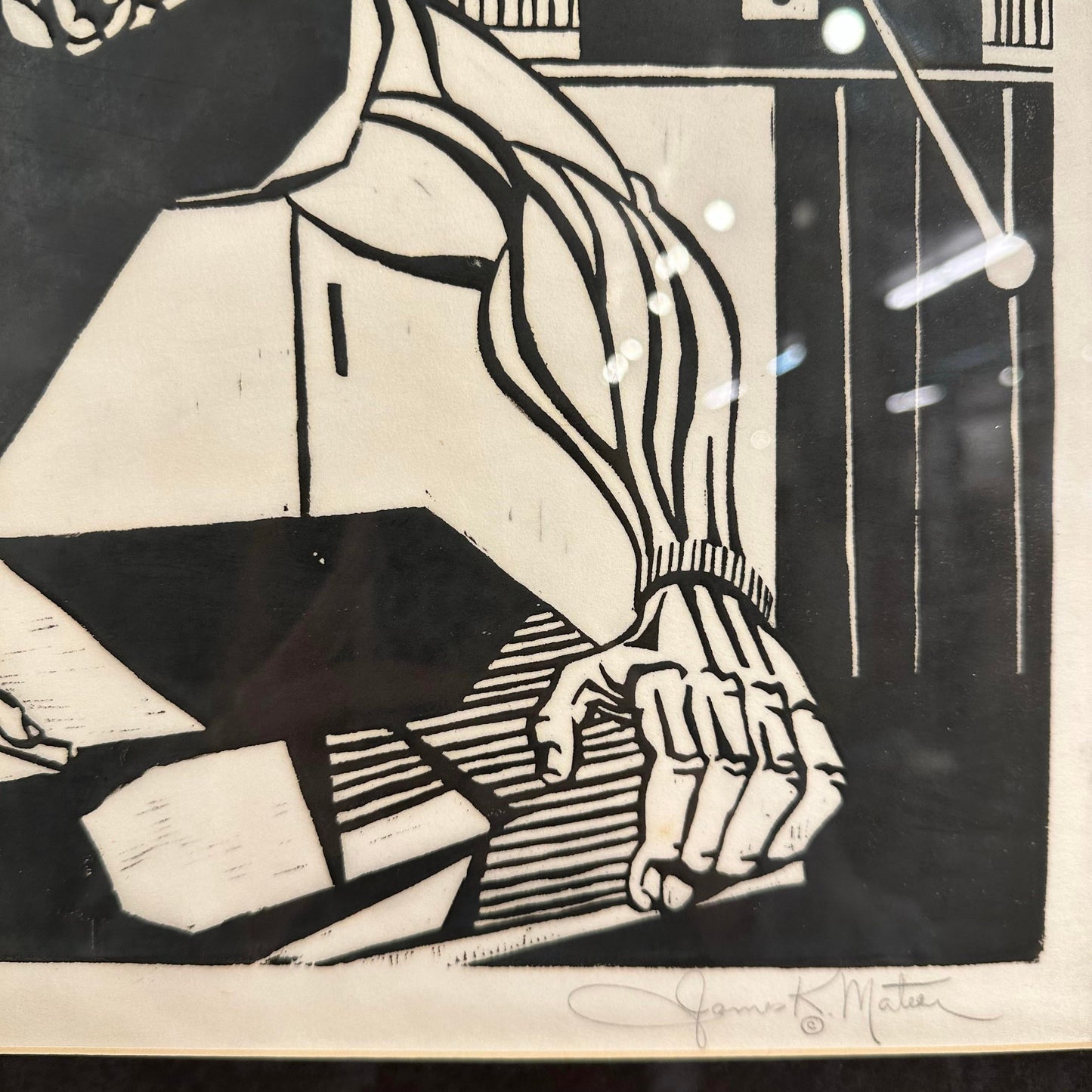 James Mateer Relief Wood Cut Print "Wood Cutter" 7/25