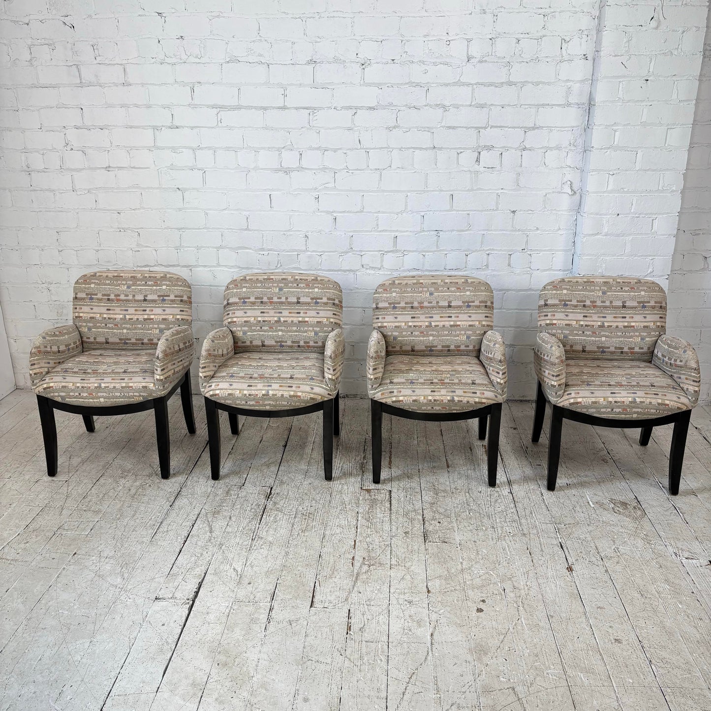 Set of 4 Milo Baughman Arm Dining Chairs
