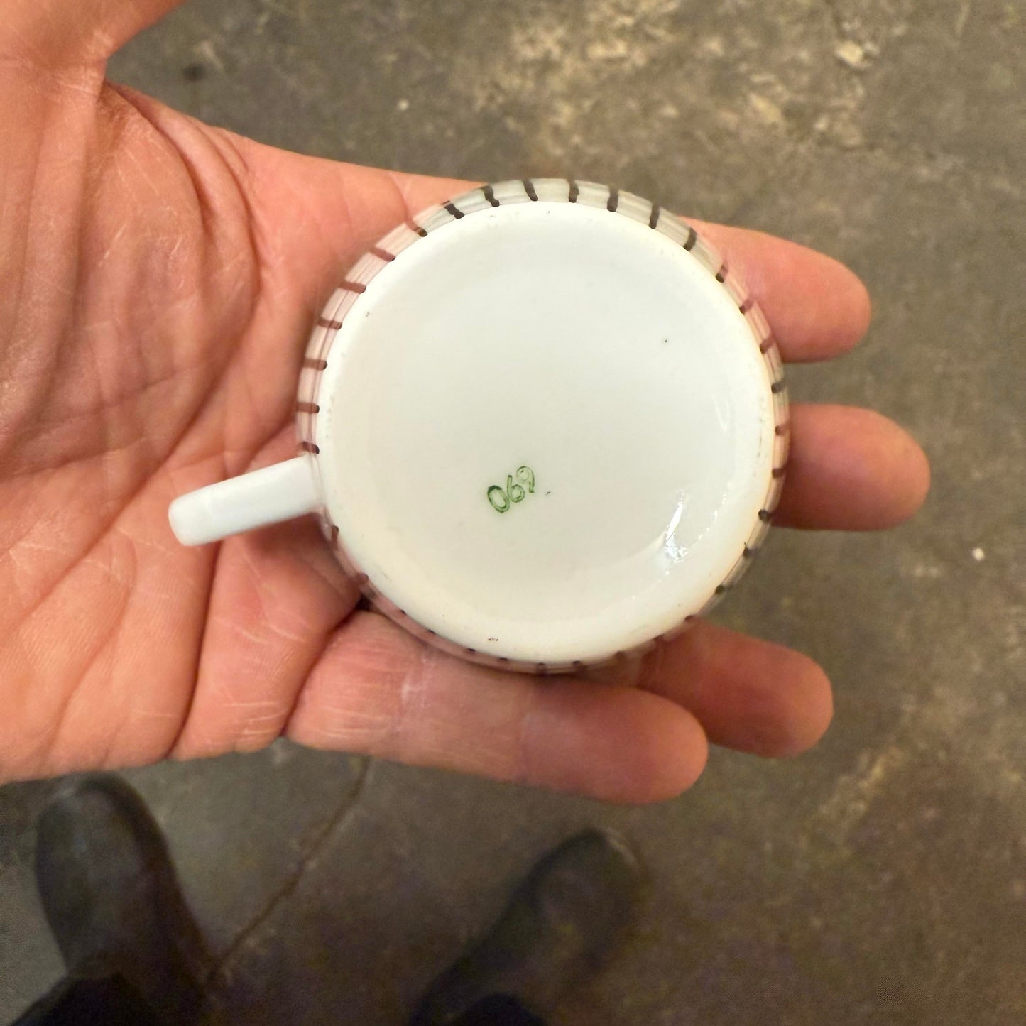 Stig Lindberg "Spisa Ribb" Coffee Cup With Saucer Gustavsberg Sweden