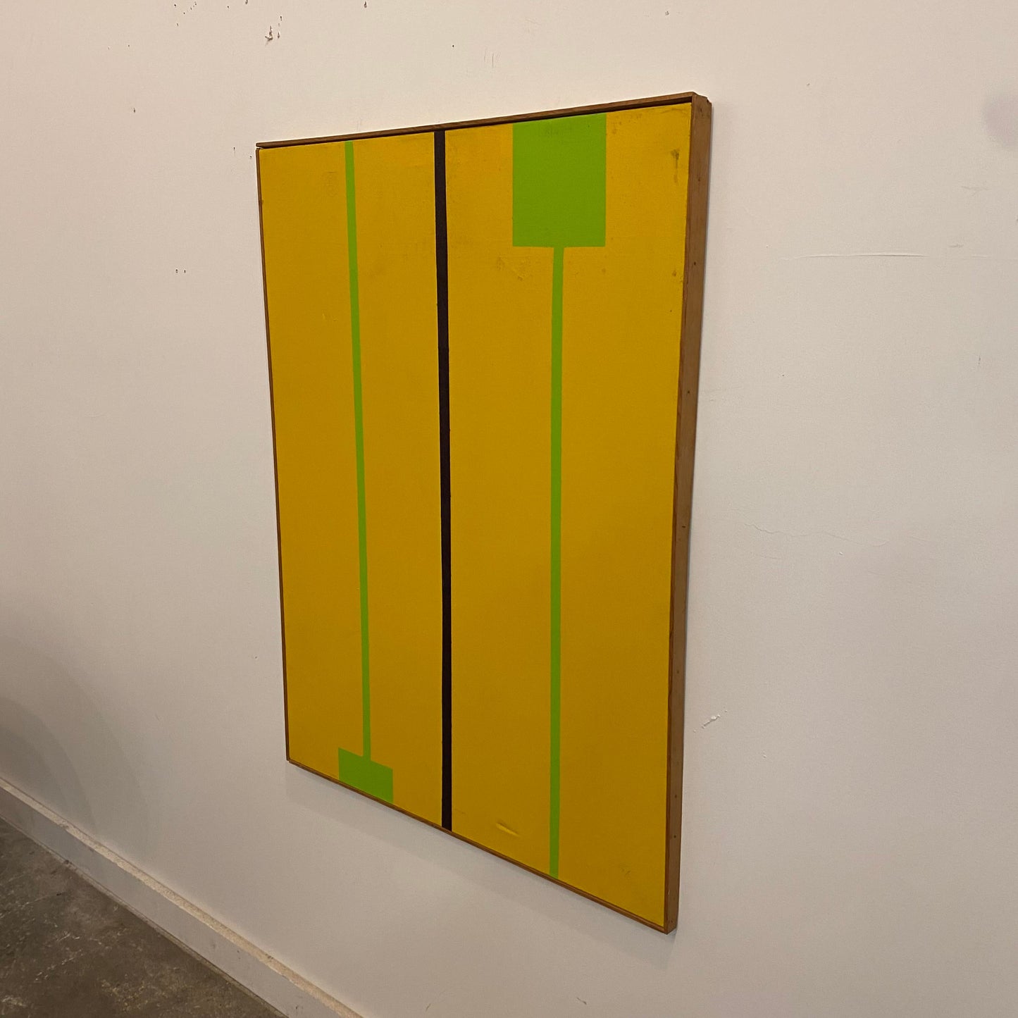 Mid 20th Century Minimalist Geometric Painting, Framed