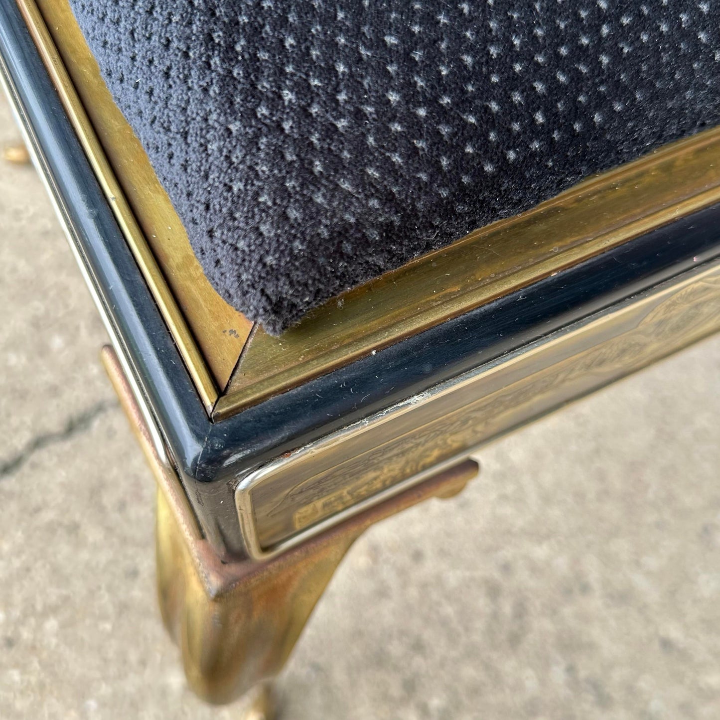 Acid Etched Mastercraft Ottoman by Bernhard Rohne Mid-Century Modern