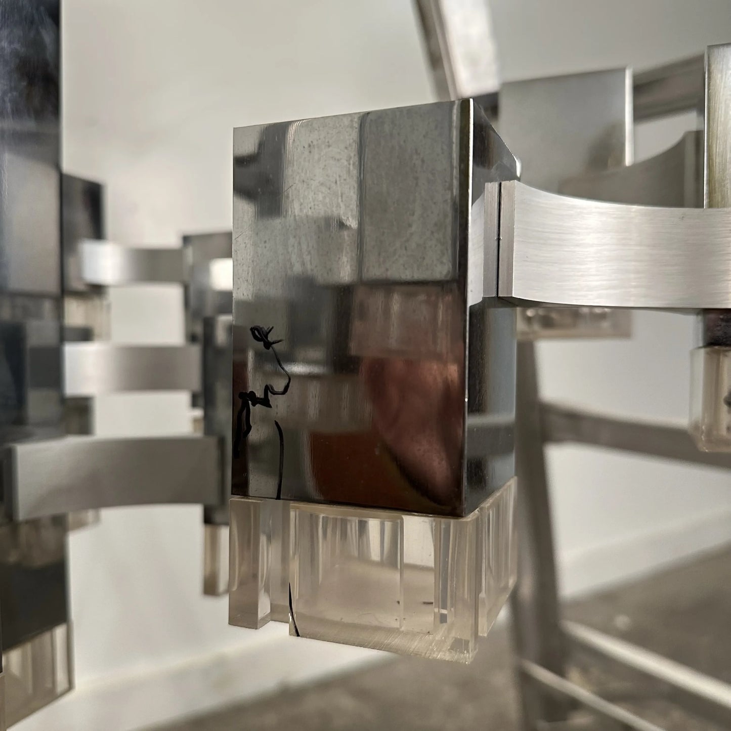 Mid Century Modern Gaetano Sciolari Cubic Chandelier “Ice Cube”