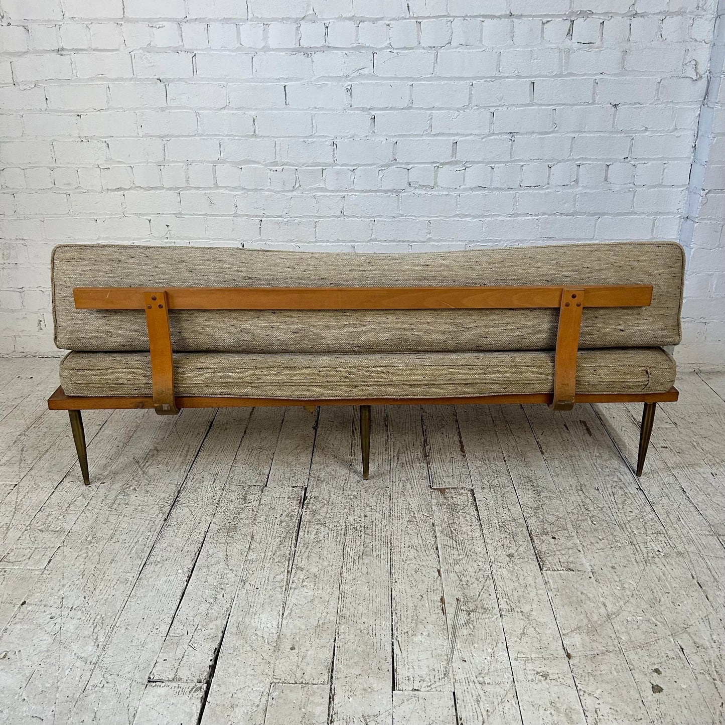 Mid Century Modern Brass Leg Daybed Sofa