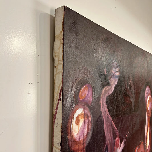 Dark and Moody Painting Bedroom Scene Purples Blue Red