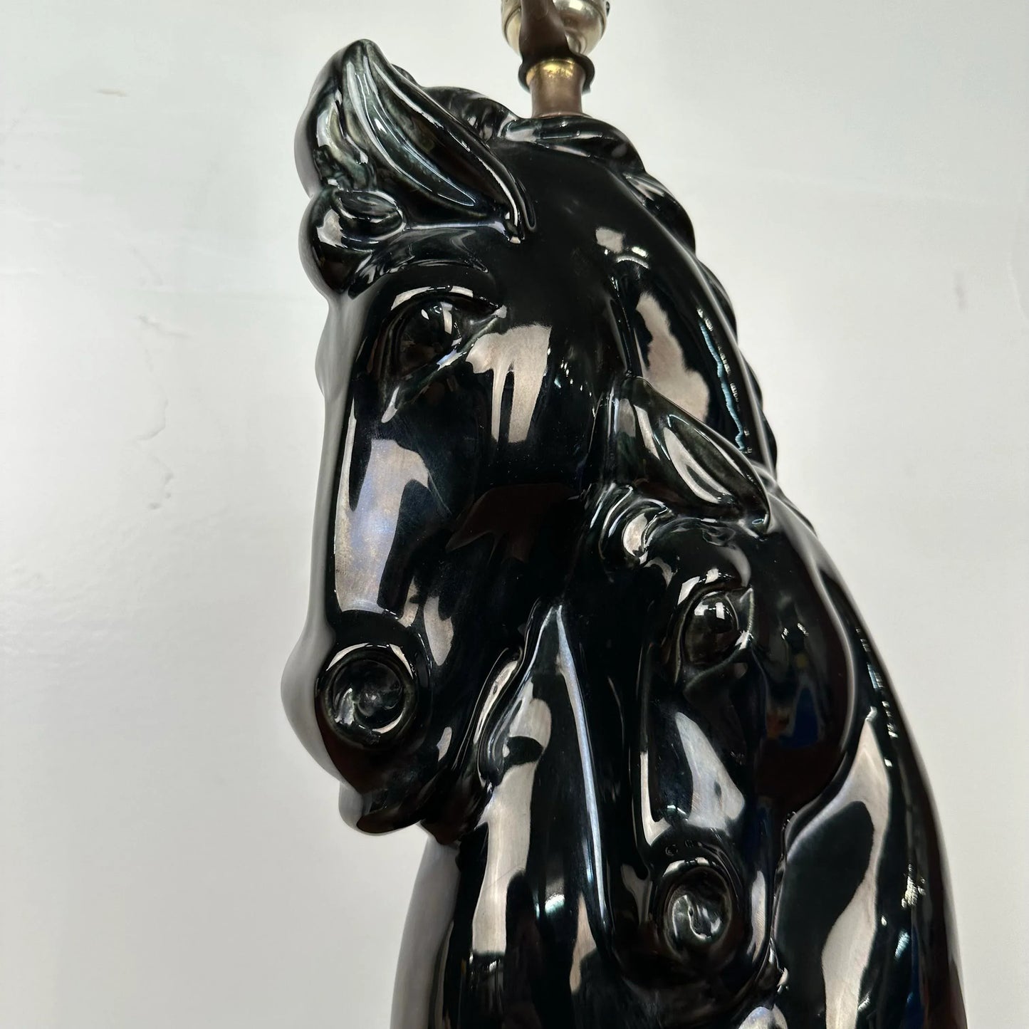 Mid 20th Century Horse and Foal Glazed Table Lamp