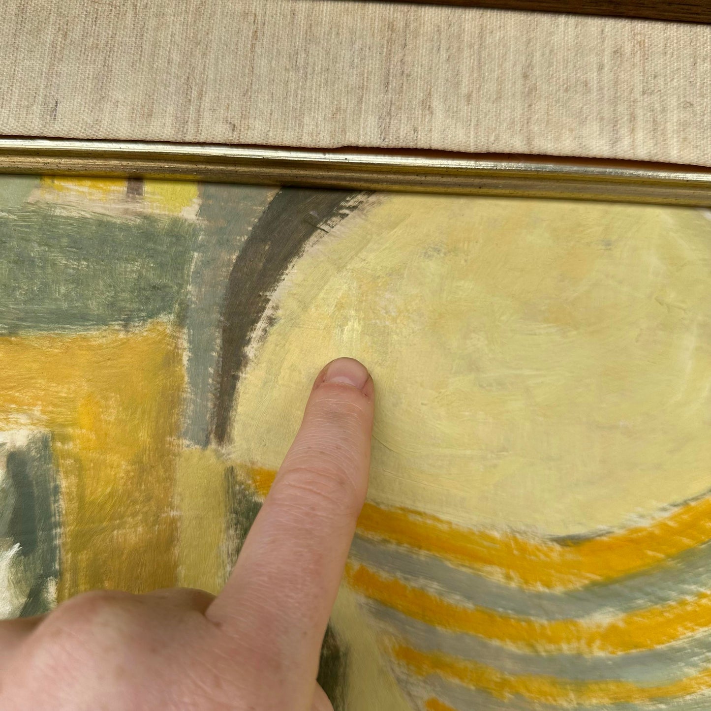 Mid-Century Modern Cityscape Painting by Robert C. Brisley