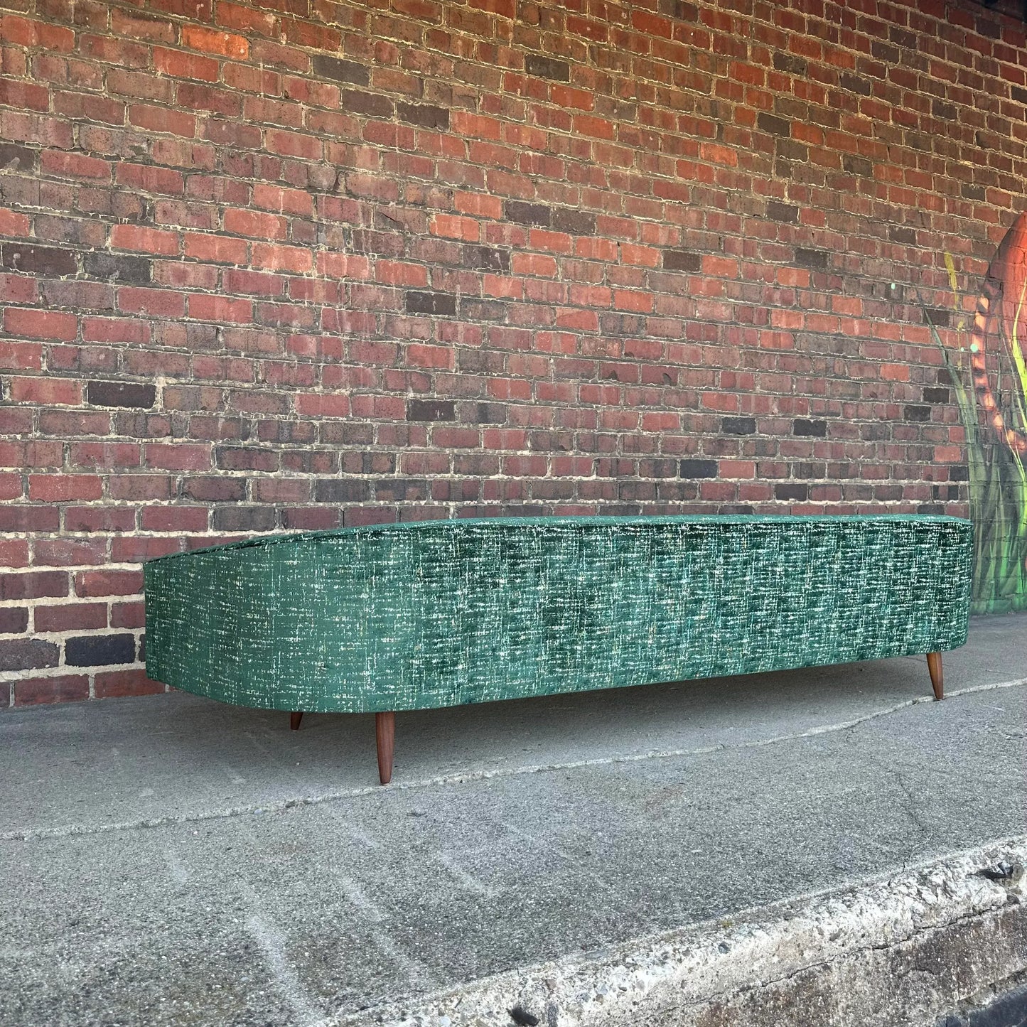 Adrian Pearsall Cloud Sofa Craft Associates Recovered in a Emerald Multi Dimensional Color Velvet.