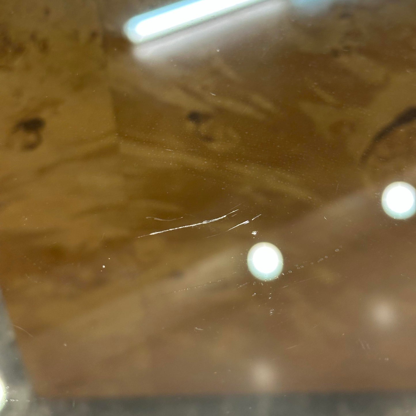 Baughman Style Burl Wood and Glass Oval Coffee Table
