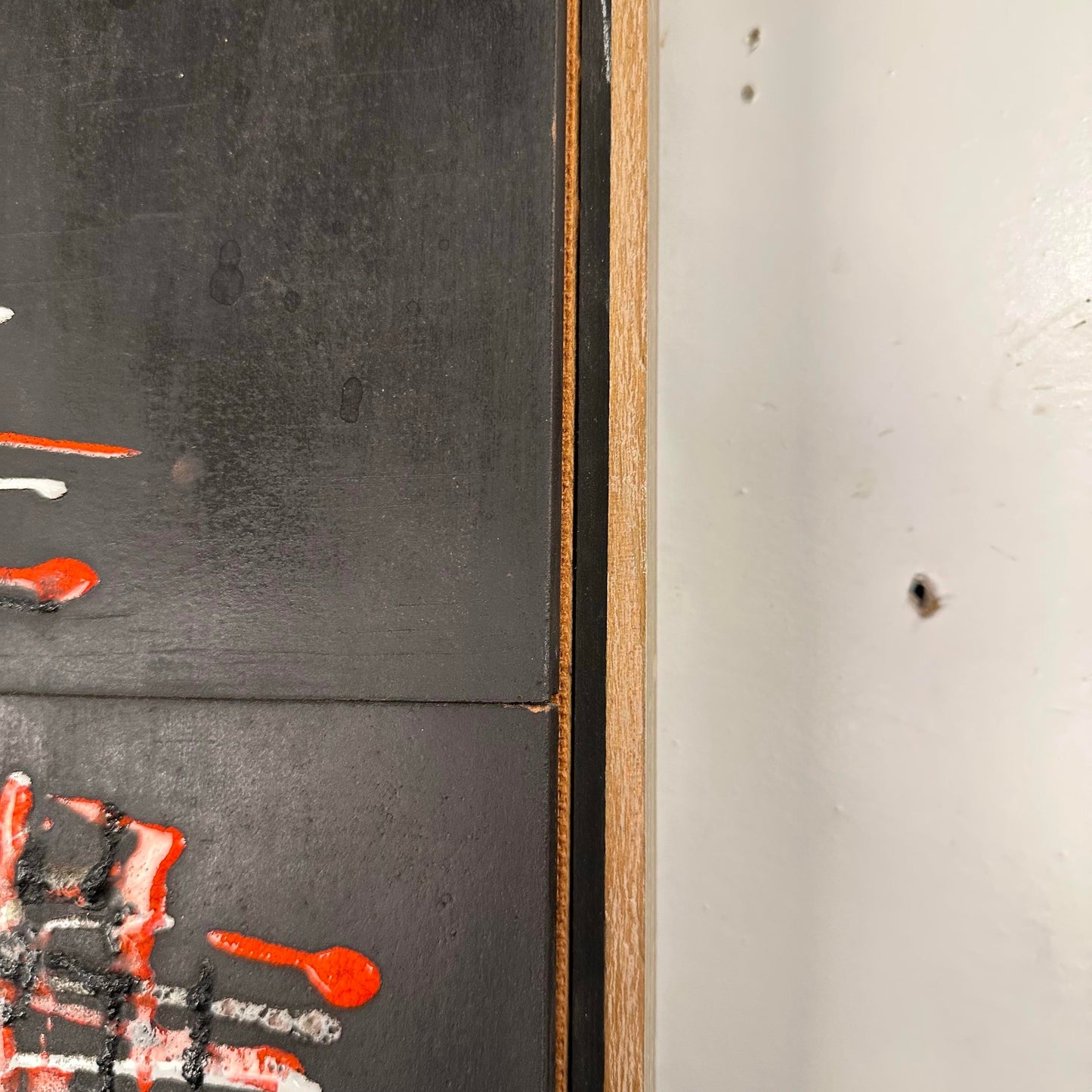 Mid Century Modern Abstract Brutalist Glaze on Slate Tile