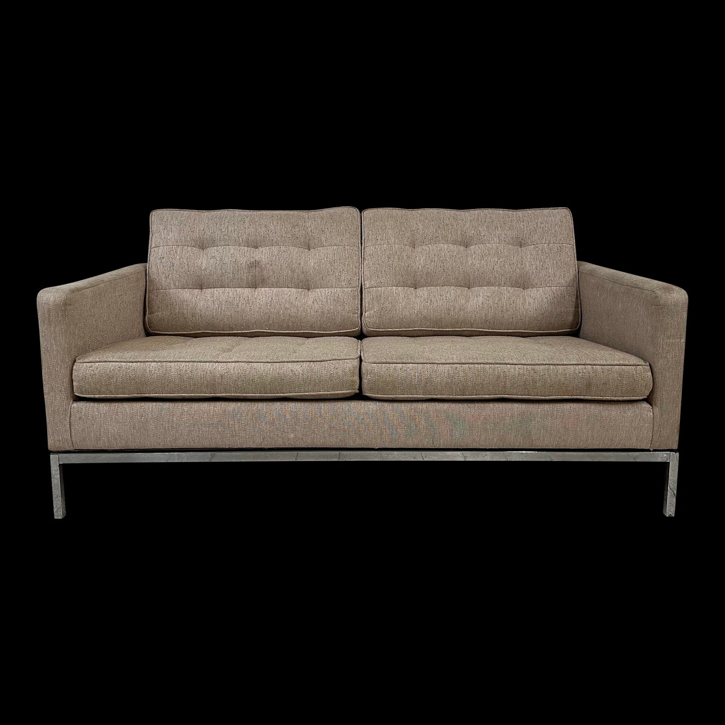 Mid Century Modern Florence Knoll Relaxed Two Seater Sofa Loveseat for Reupholstery