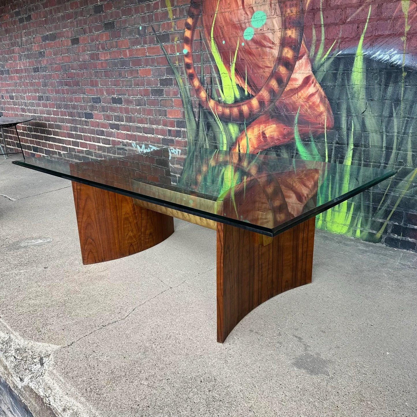 Amazing Kagan Style Glass Top Dining Table