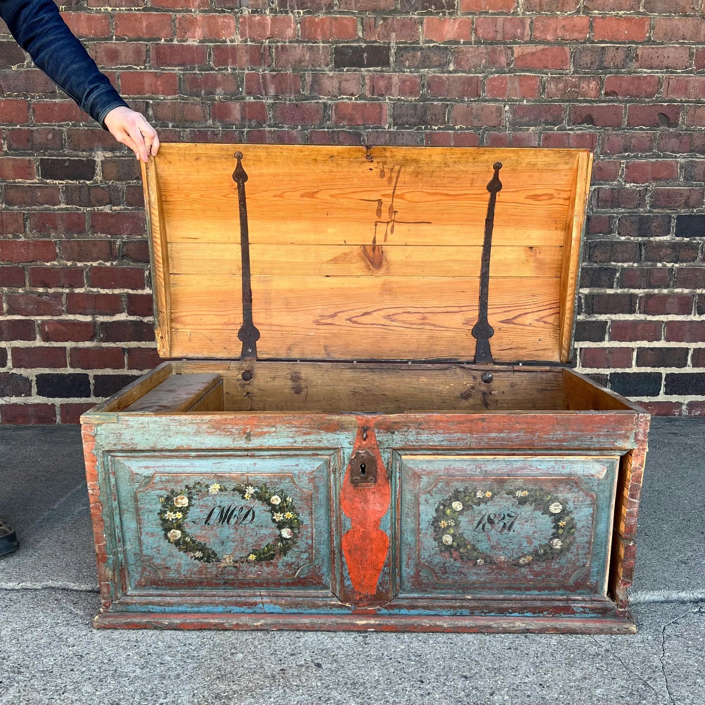 Antique Wooden Chest From 1837