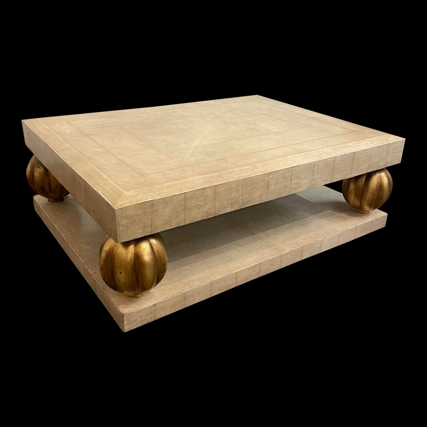 1980s Leather Wrapped Coffee Table