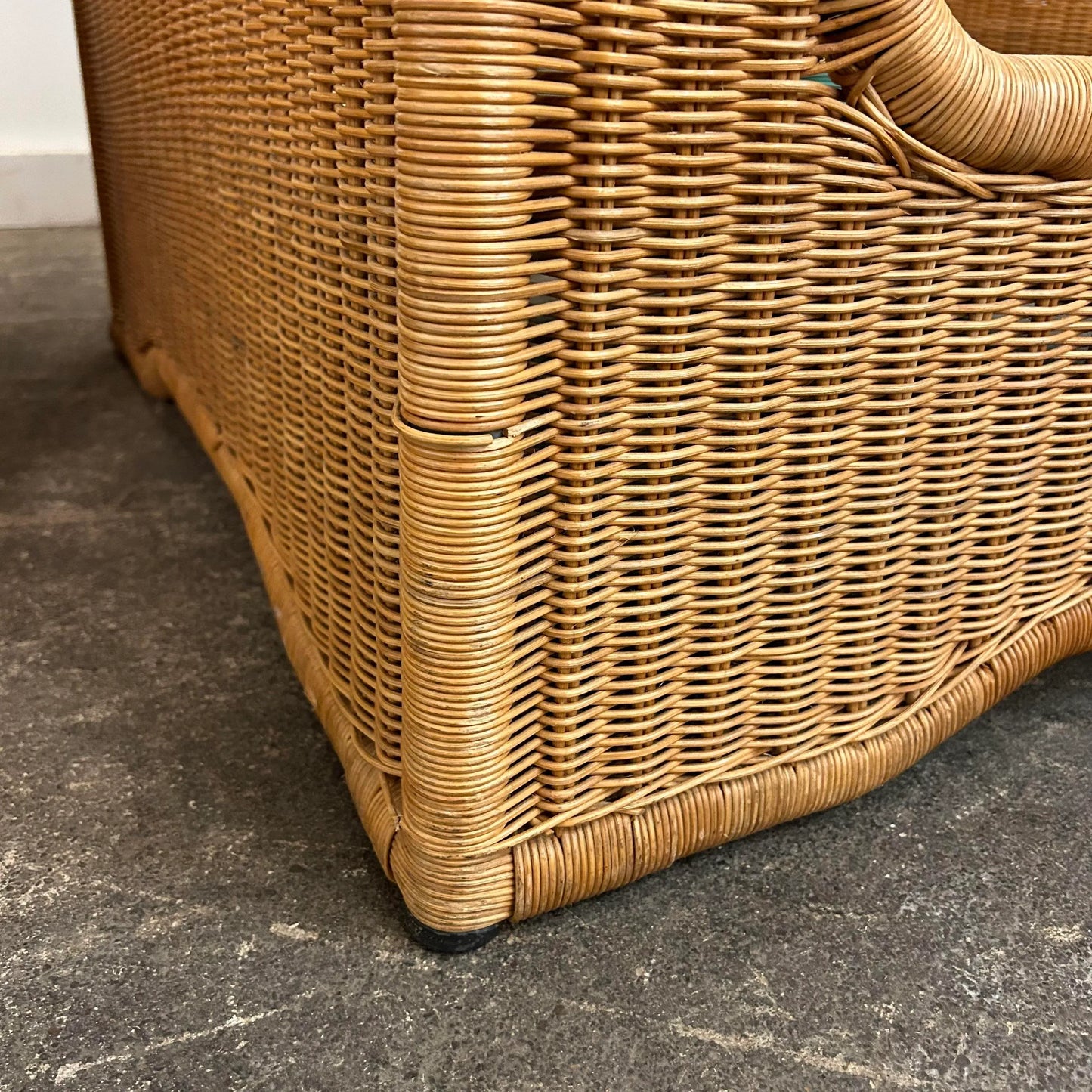 Pair of Wicker Indoor Club Chairs by Jack Cartwright for Founders 1970s