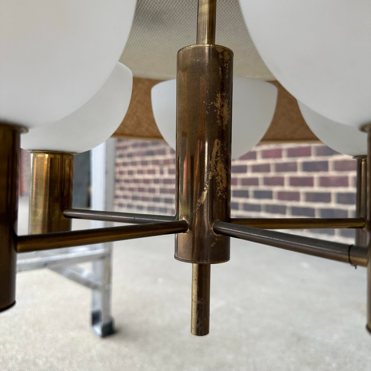 Mid Century Modern Chandelier Hanging Lamp by Gerald Thurston for Lightolier 2