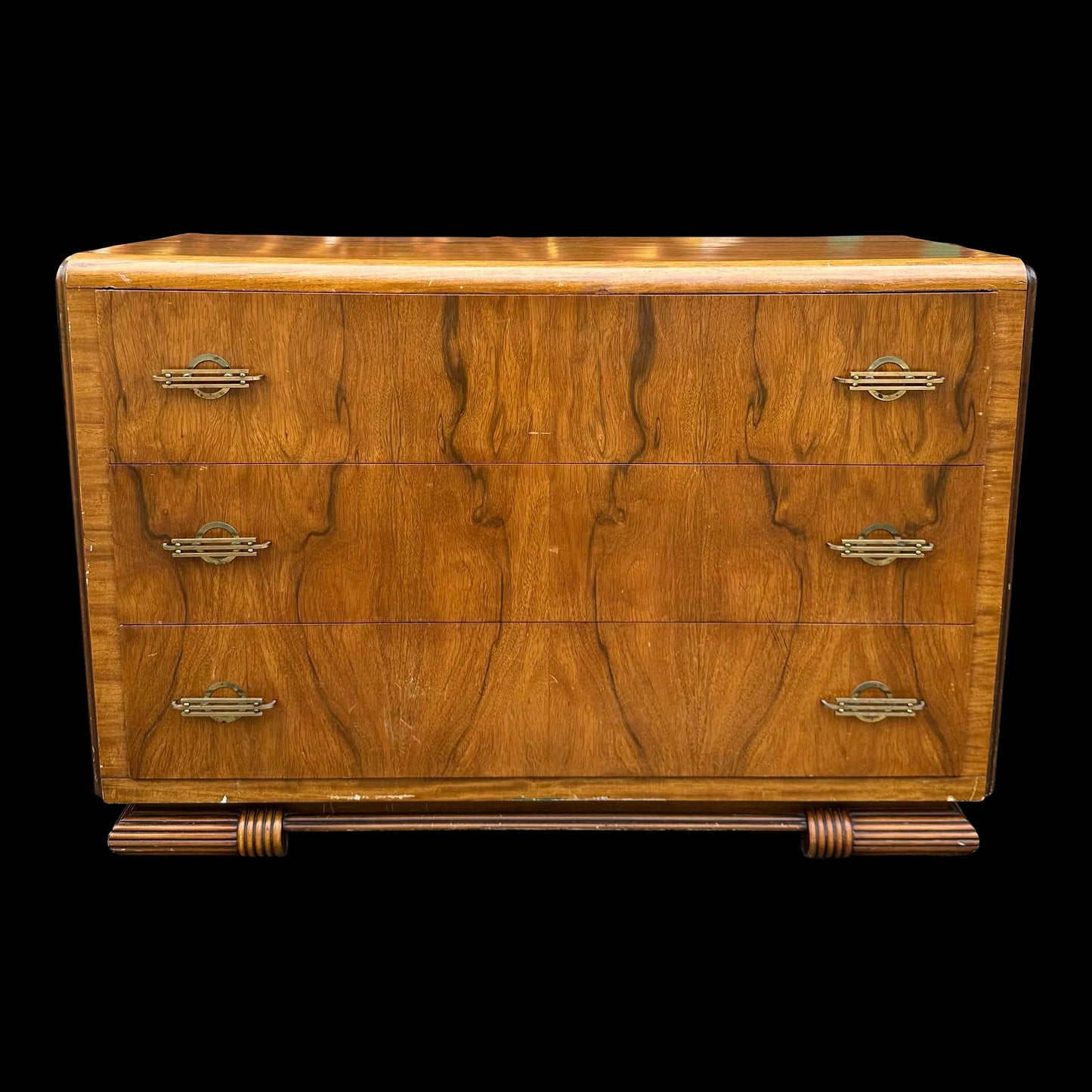 Art Deco Rosewood Waterfall Edge Chest of Drawers