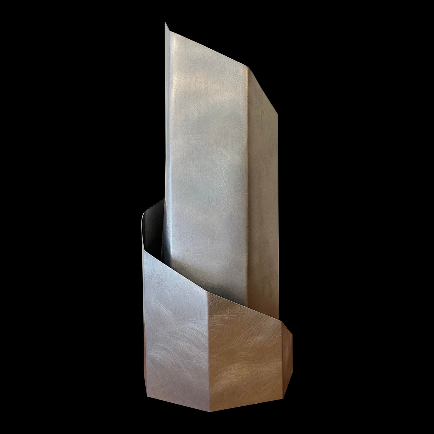 1970s Constructivist Table Lamp in Folded Aluminum by Godley-Schwan