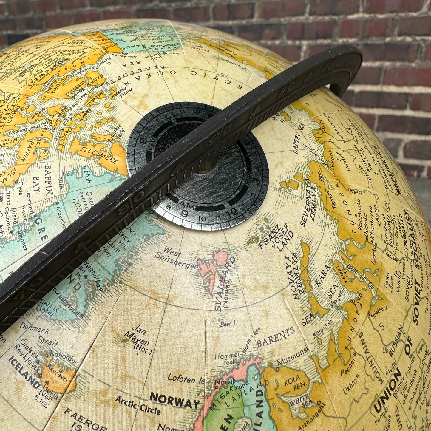 Paul McCobb Style Globe on Brass Stand