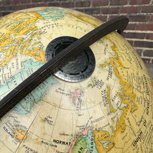 Paul McCobb Style Globe on Brass Stand