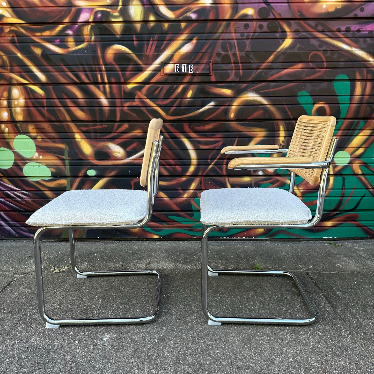 Set of 6 Marcel Breuer Cesca Style Dining Chairs